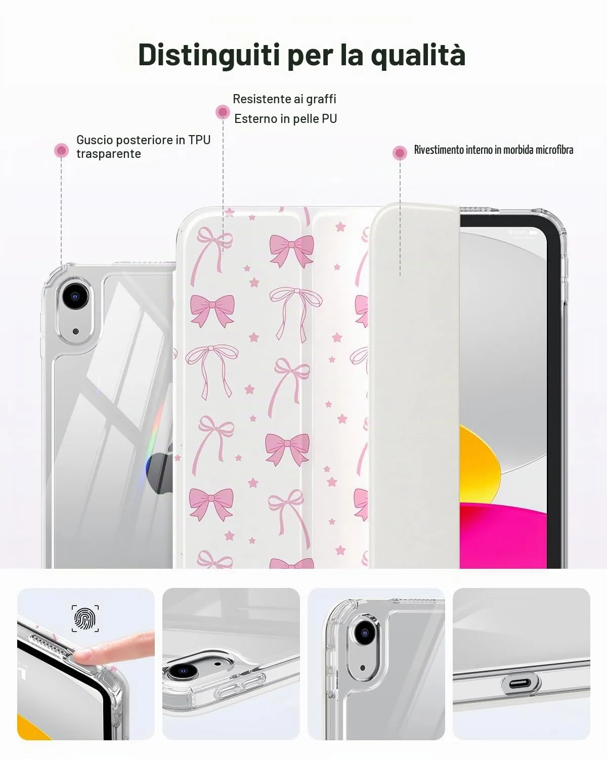 MoKo Custodia per iPad 11ª Gen 11" e iPad 10ª Gen 10.9", Stella Bianca - immagine 6
