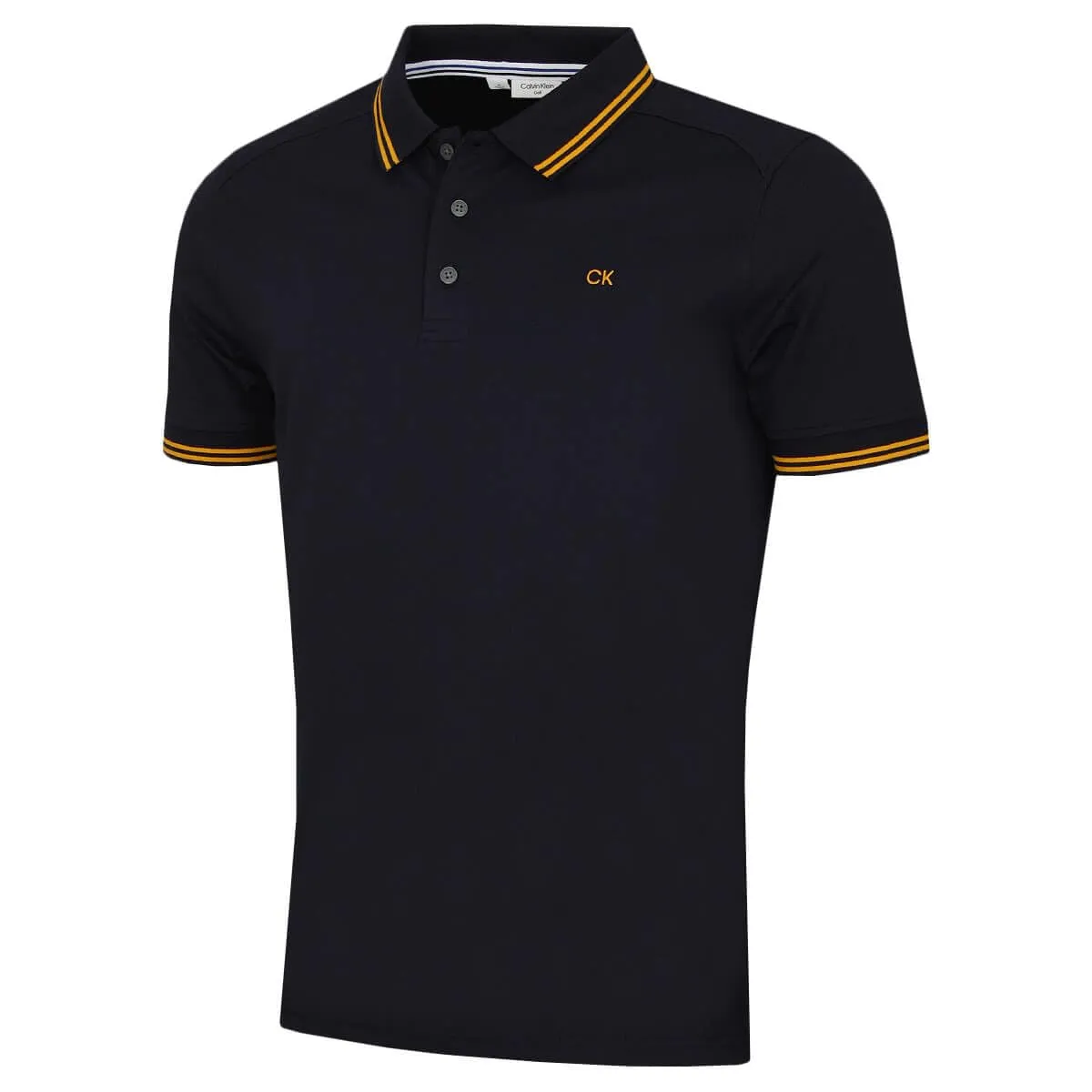 Calvin Klein Polo da Uomo con Profili a Contrasto - Blu Navy/Oro - L - immagine 1
