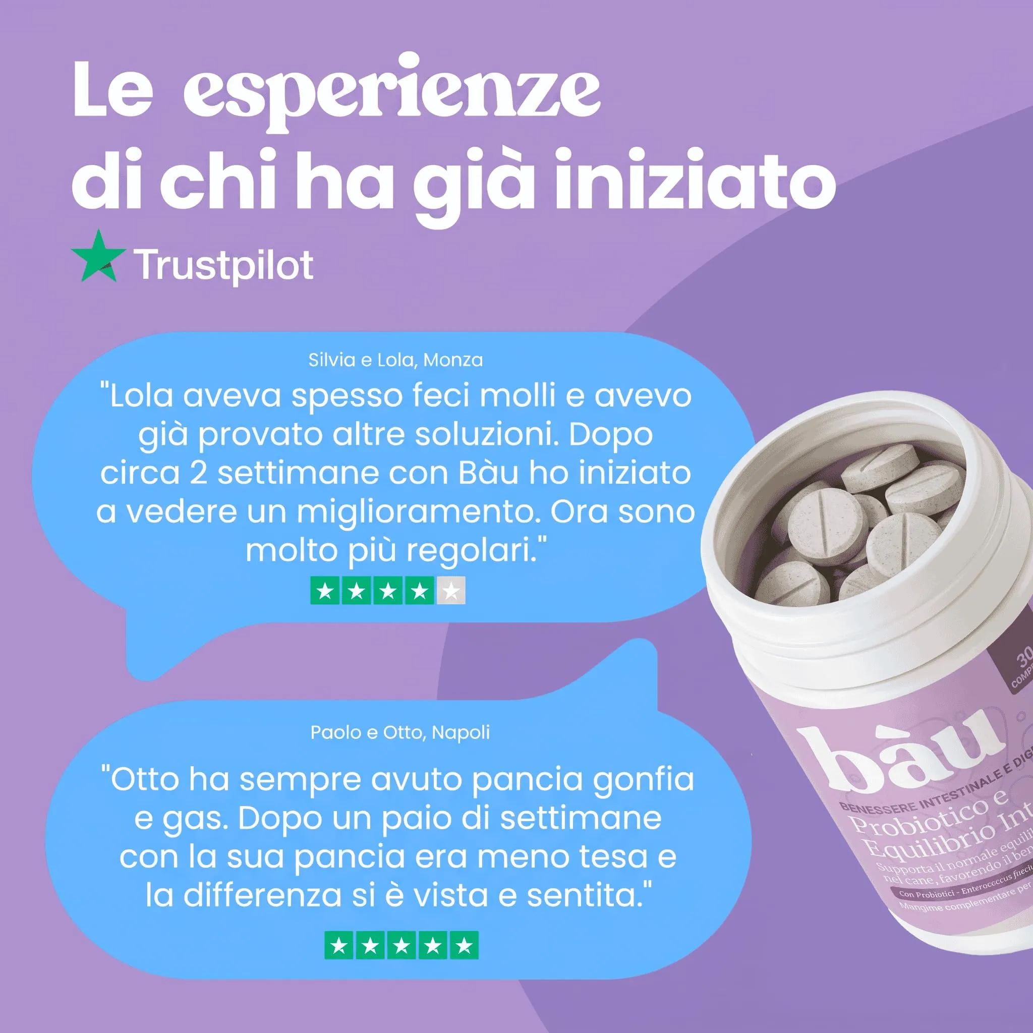 Bau Probiotici e Fermenti Lattici per Cani, Supporto Gastrointestinale e Digestivo, 120 capsule - immagine 9