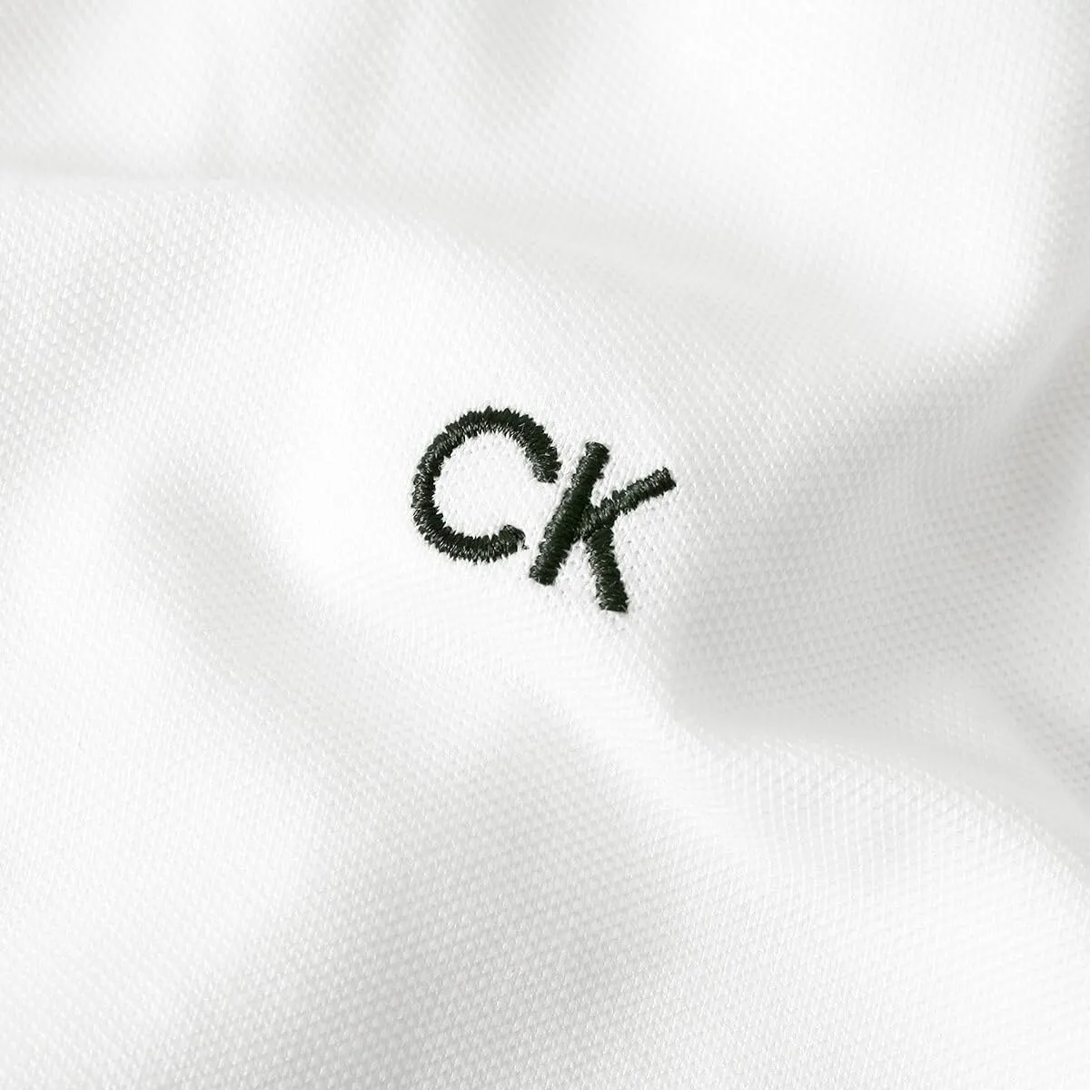 Calvin Klein Uomo Polo Profili Contrasto Bianco/Verde Cacciatore C10109 - immagine 4