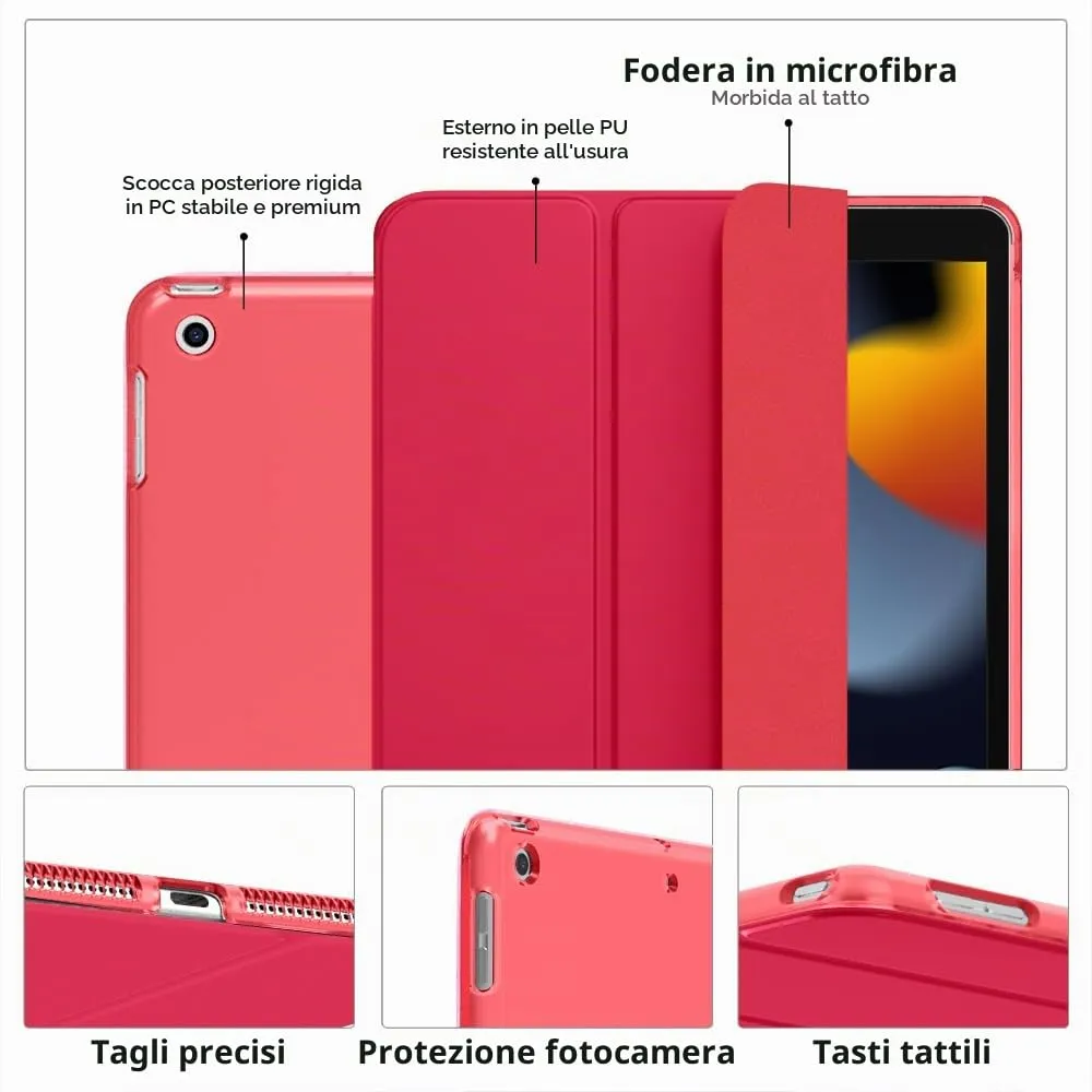 MoKo Cover for iPad 9th/8th/7th Gen 10.2", Vino Red - immagine 4