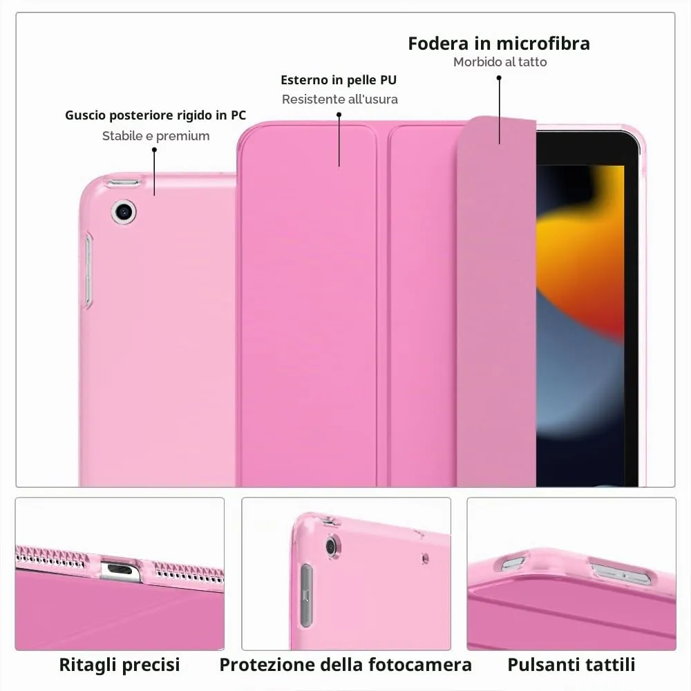 MoKo Cover for iPad 9th/8th/7th Gen 10.2", Peonía - immagine 4