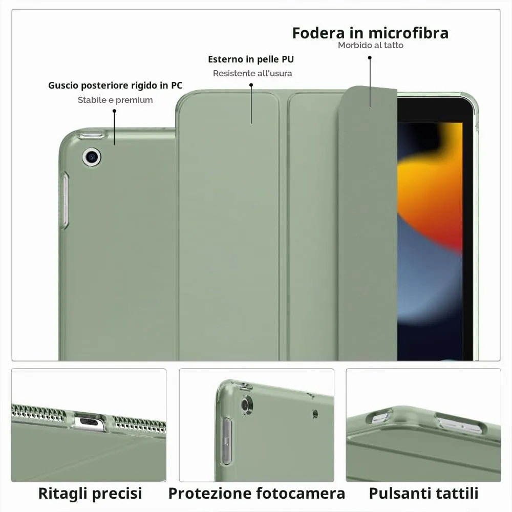 MoKo Cover for iPad 9th/8th/7th Gen 10.2", Verde Salvia - immagine 4