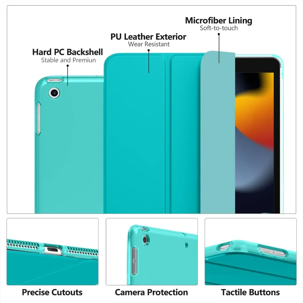 MoKo Cover for iPad 9th/8th/7th Gen 10.2", Blu Bondi - immagine 4