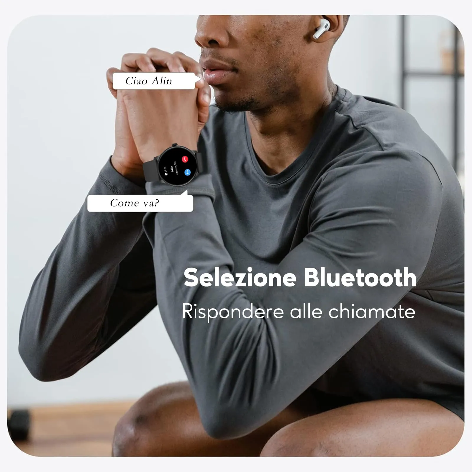 AcclaFit Smartwatch con Chiamate Bluetooth, Display 1,38", 147+ Modalità Sportive, Cardiofrequenzimetro, Monitoraggio Sonno, IP68 Impermeabile, Compatibile con Android iOS - immagine 5