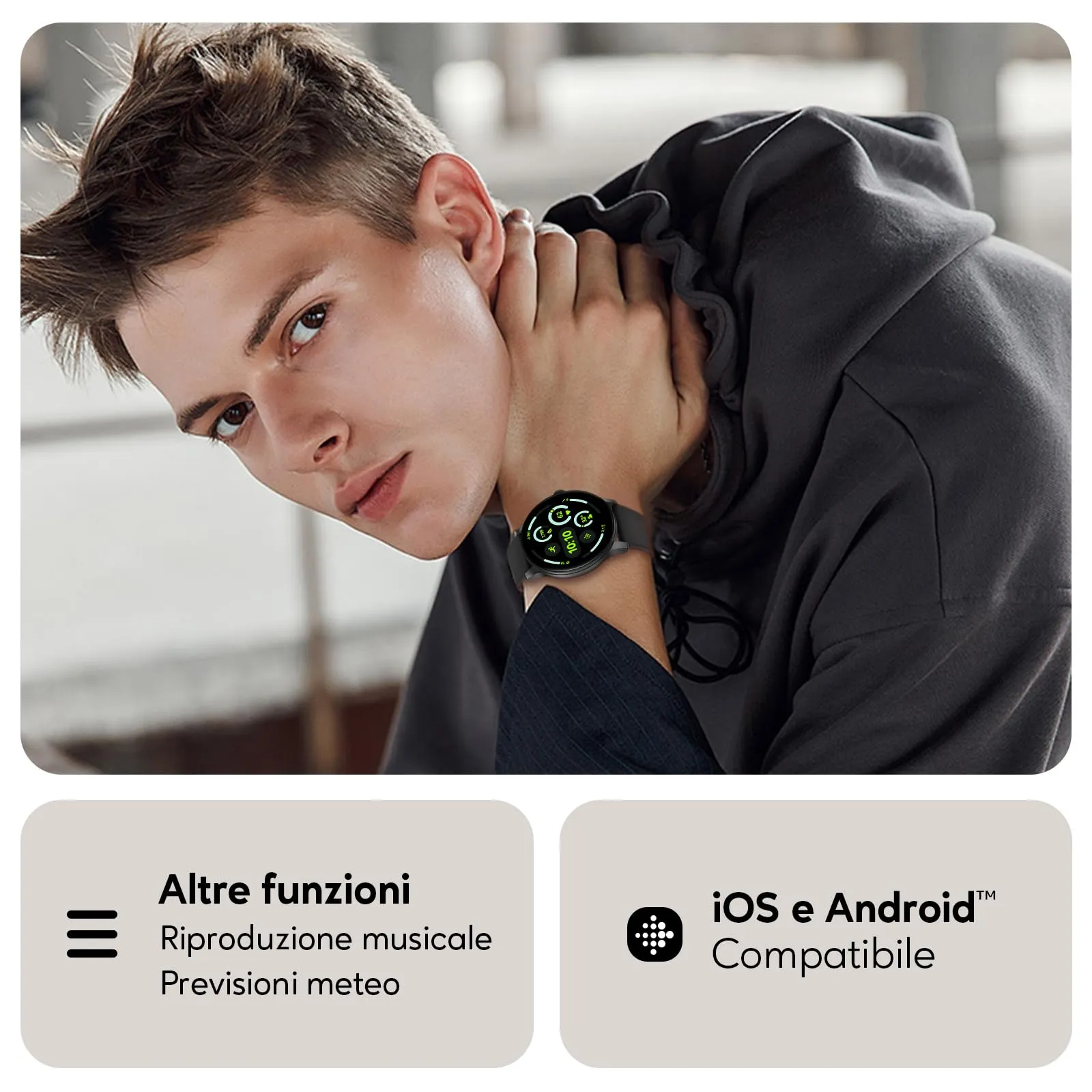 AcclaFit Smartwatch con Chiamate Bluetooth, Display 1,38", 147+ Modalità Sportive, Cardiofrequenzimetro, Monitoraggio Sonno, IP68 Impermeabile, Compatibile con Android iOS - immagine 7