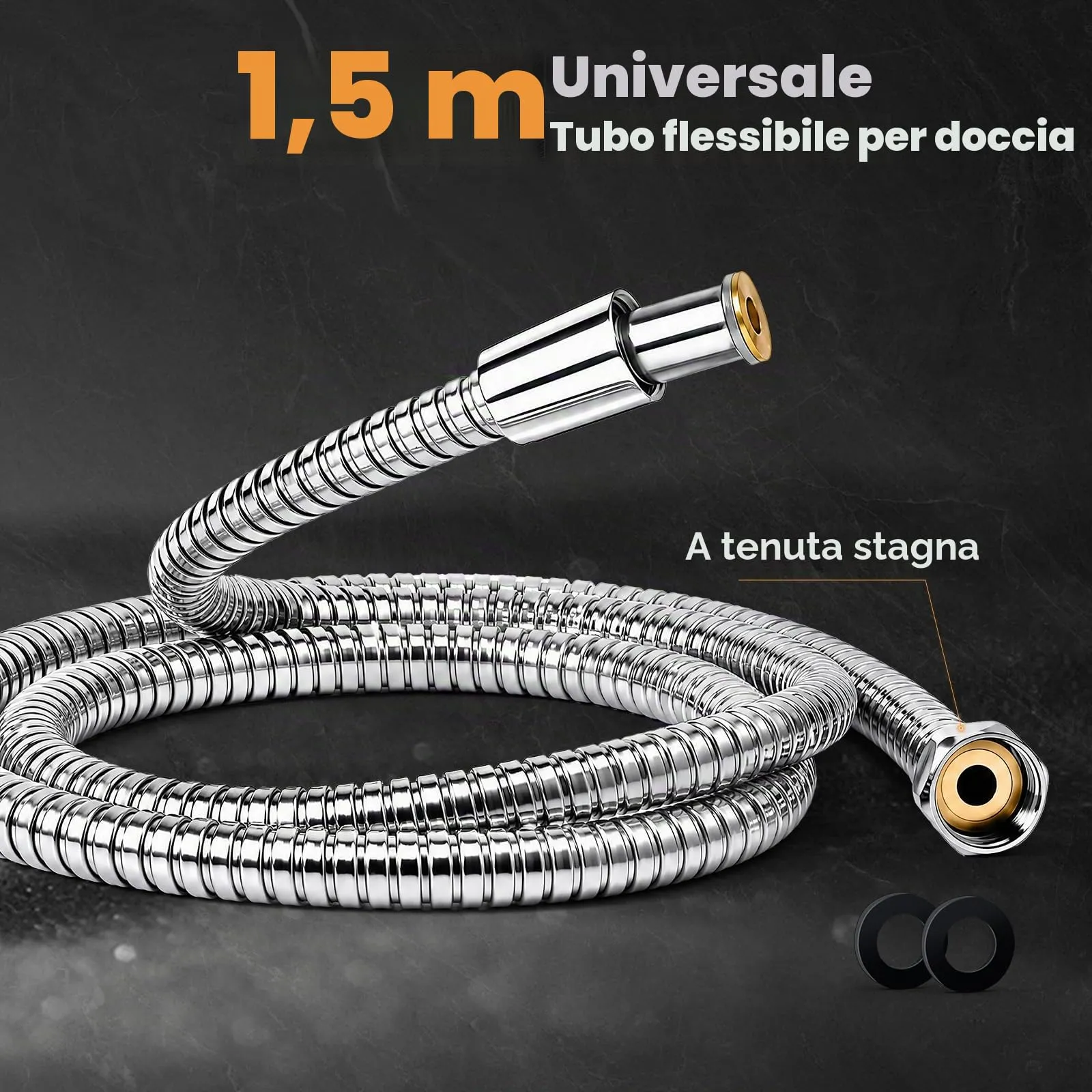 Vinabo Soffione Doccia con Tubo 1,5 m, 6 Getti Anticalcare - immagine 4