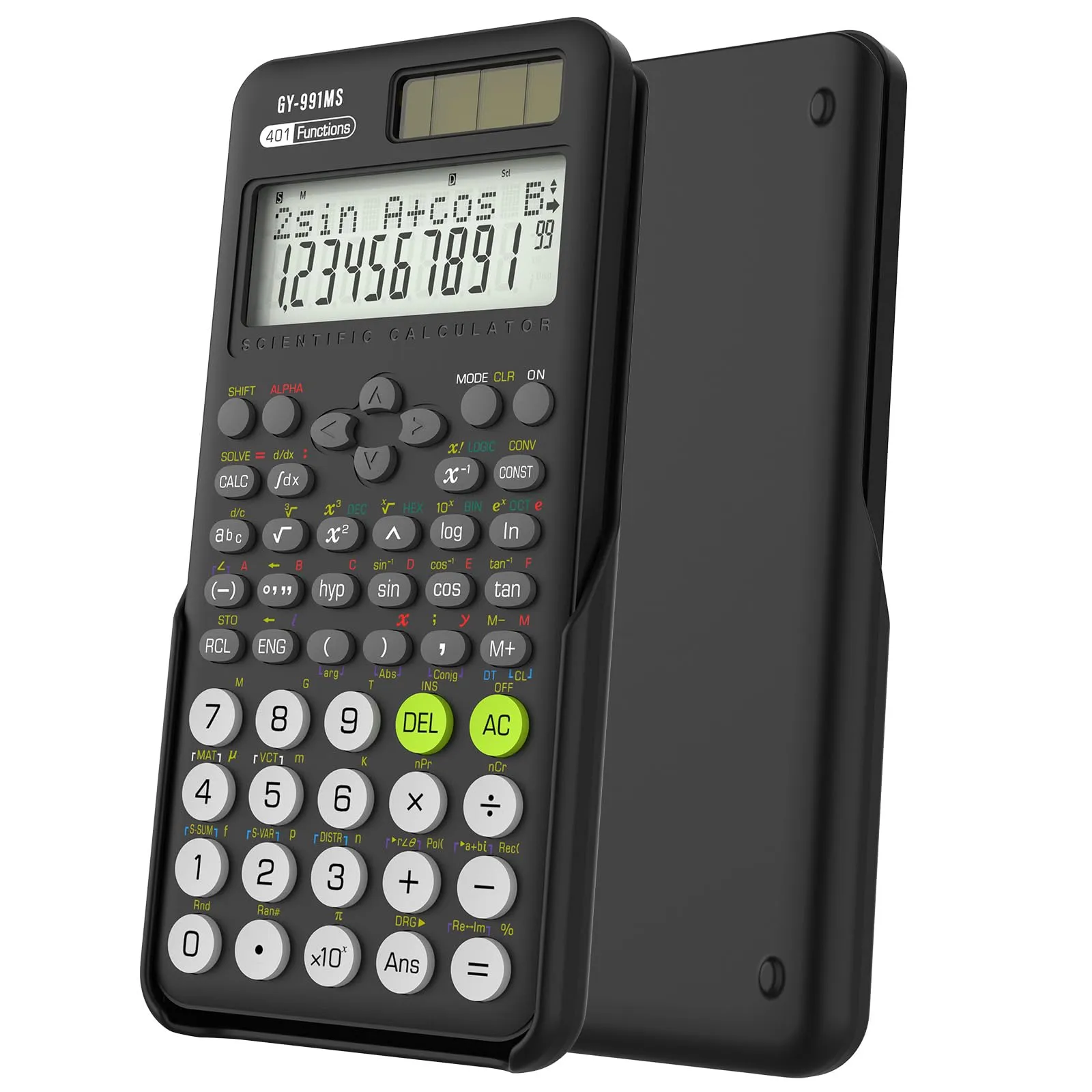 NEWYES AC0401 Calcolatrice scientifica con 401 funzioni, display LCD a 2 righe, nero - immagine 1
