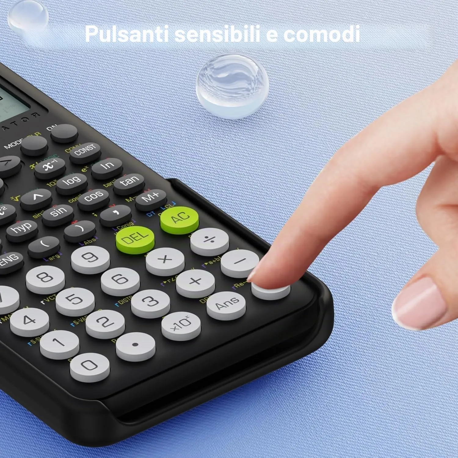 NEWYES AC0401 Calcolatrice scientifica con 401 funzioni, display LCD a 2 righe, nero - immagine 7