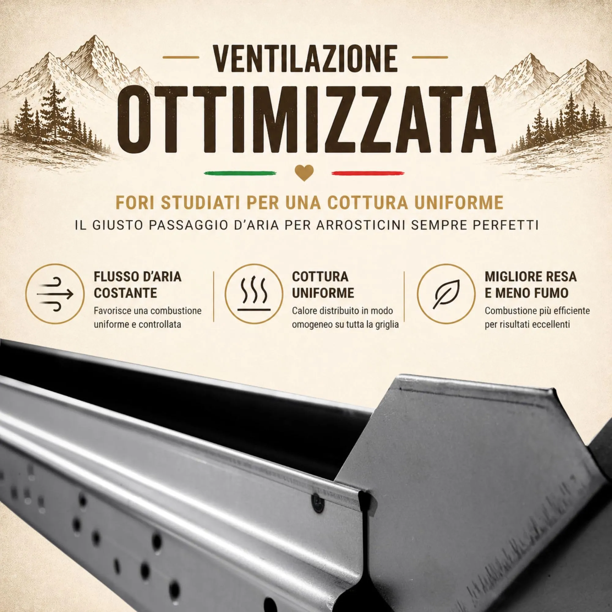 fbm2 SRLS Fornacella Arrosticini Abruzzesi C80 Charcoal Barbecue with Shovel and Poker - immagine 3