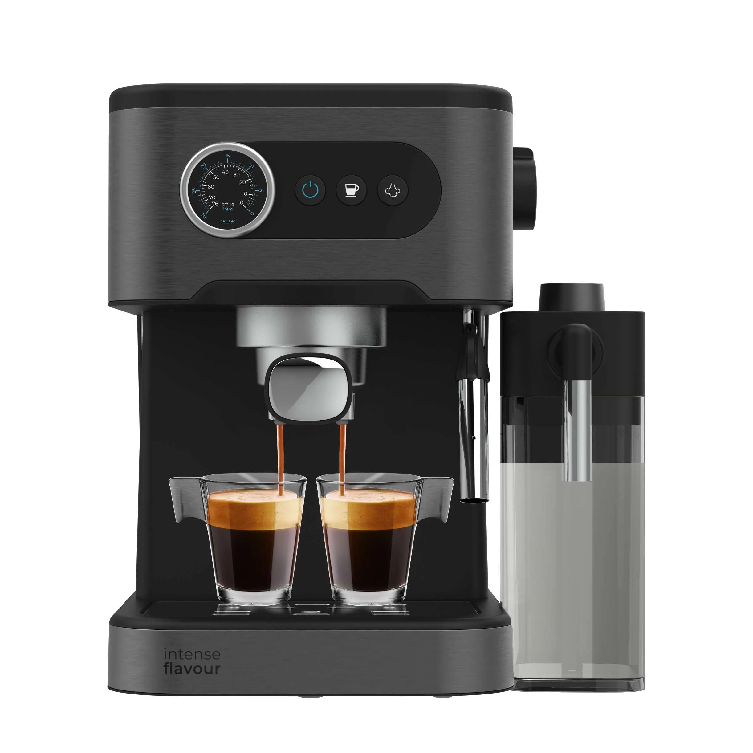 Cecotec Power Espresso 20 Pro Latte Macchina Caffè Espresso Manuale, 1350W, 20 Bar, Serbatoio Acqua 1,5L, Serbatoio Latte 550ml - immagine 1
