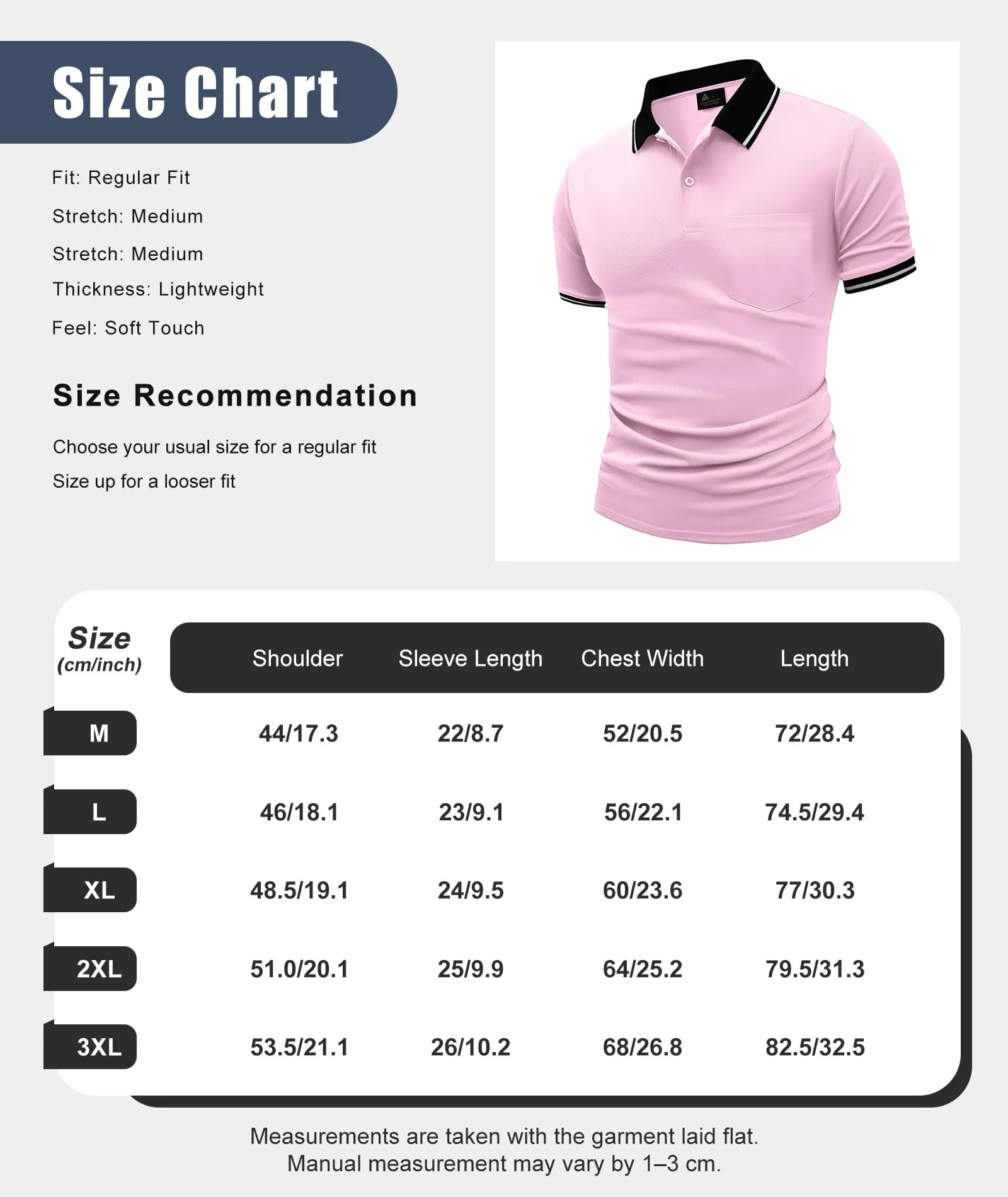 ZITY Polo Uomo Manica Corta Traspirante Rosa L - immagine 6