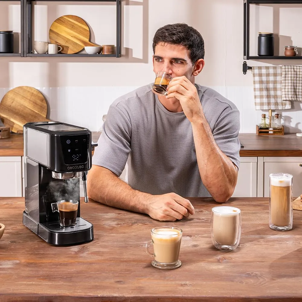 Cecotec Cafelizzia 20 Touch Macchina da Caffè Espresso e Cappuccino, 1350W, 20 Bar, Schermo Tattile, Serbatoio Acqua 1L, Thermoblock - immagine 3