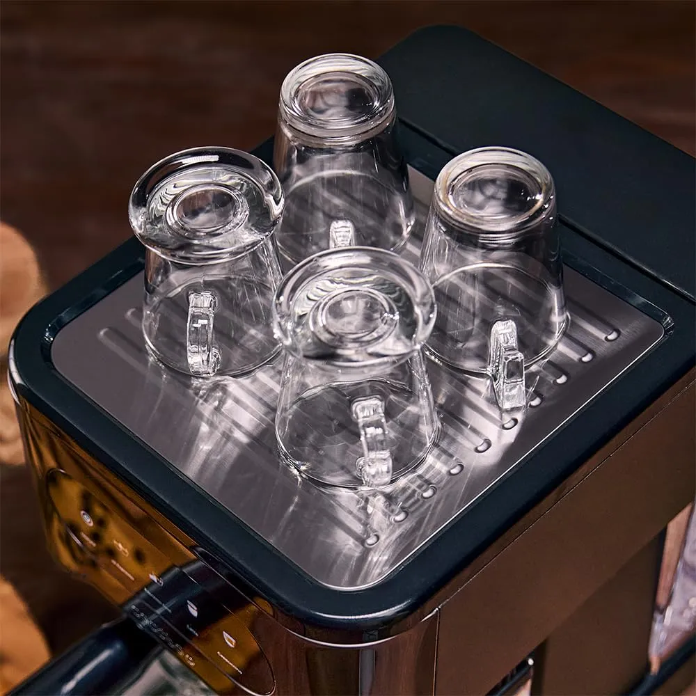 Cecotec Power Espresso 20 ColdBrew Latte+, Macchina Caffè Espresso, 1350W, 20Bar, Schermo Touch Color, Serbatoio Acqua 1.5L, Serbatoio Latte 500ml, Acciaio Scuro, Scaldatazze, Doppio Braccio - immagine 11