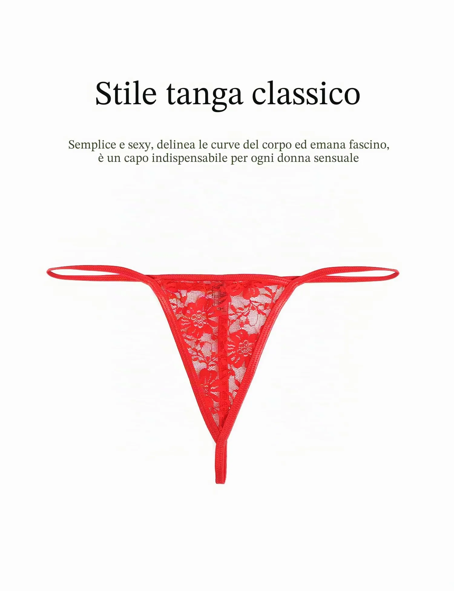 sunshinelady Perizoma in Pizzo Donna Taglie Forti Rosso XL - immagine 7