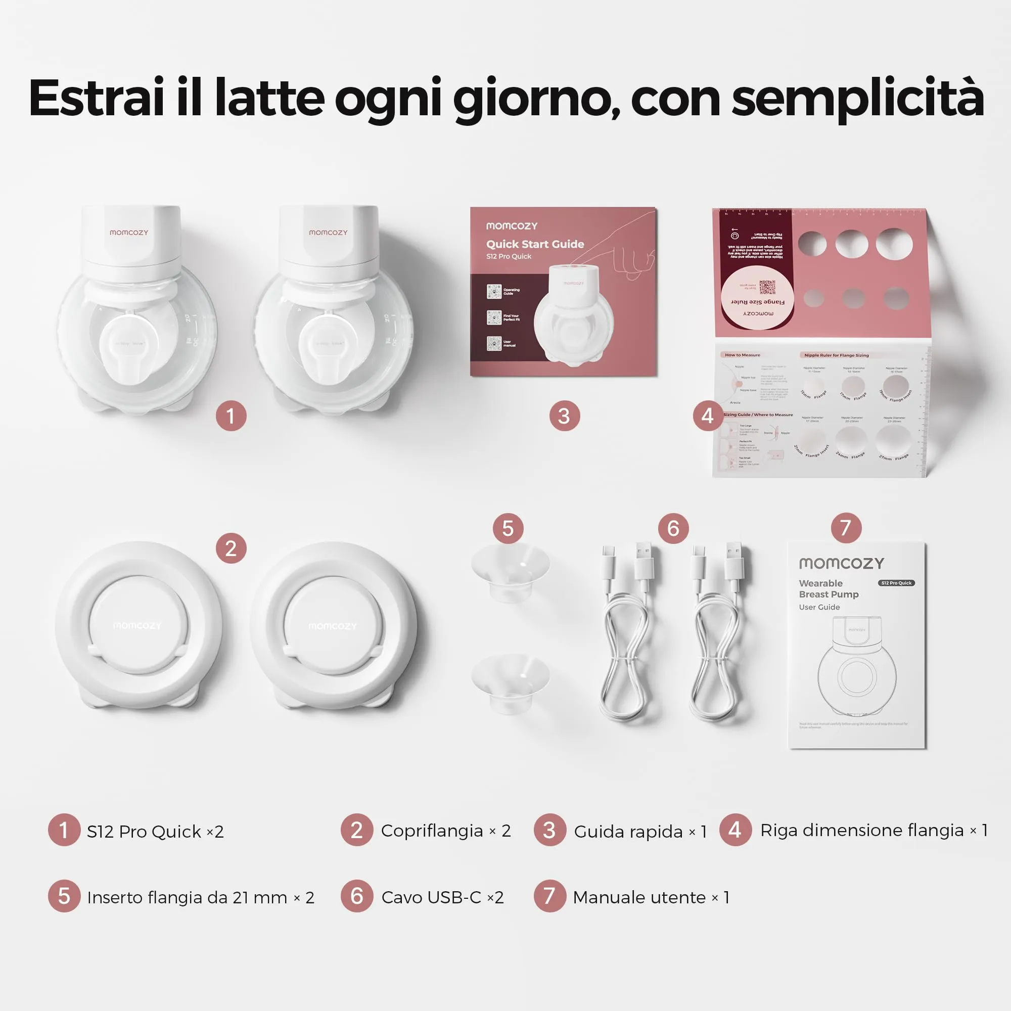 Momcozy S12 Pro Tiralatte Elettrico Indossabile Mani Libere 24mm - immagine 8