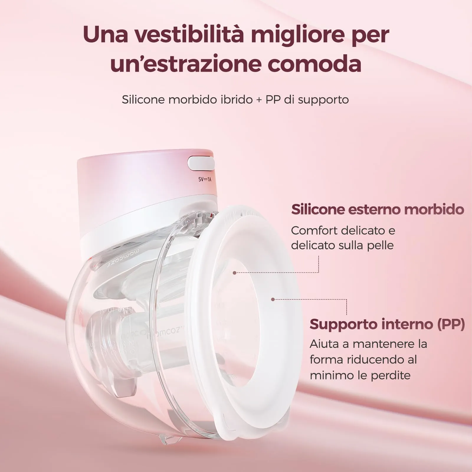 Momcozy S12 Pro Tiralatte Elettrico Indossabile Mani Libere, 24mm - immagine 3