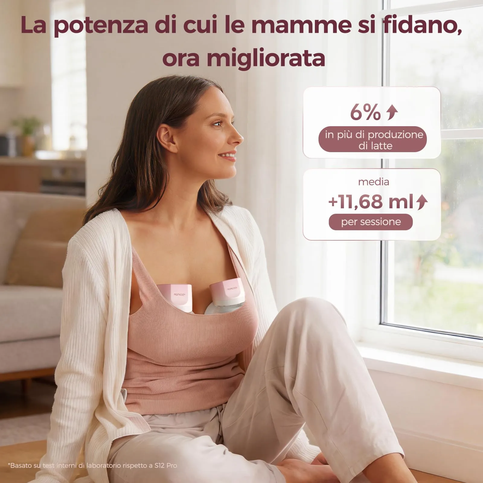 Momcozy S12 Pro Tiralatte Elettrico Indossabile Mani Libere, 24mm - immagine 5