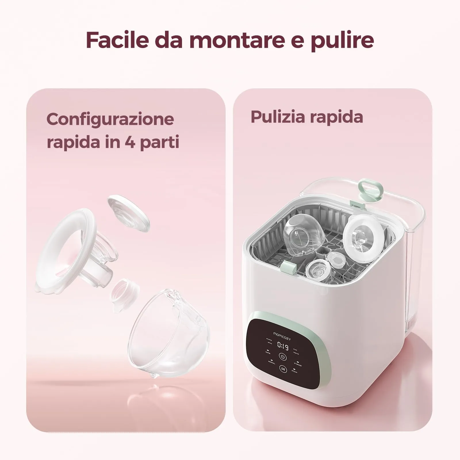 Momcozy S12 Pro Tiralatte Elettrico Indossabile Mani Libere, 24mm - immagine 4