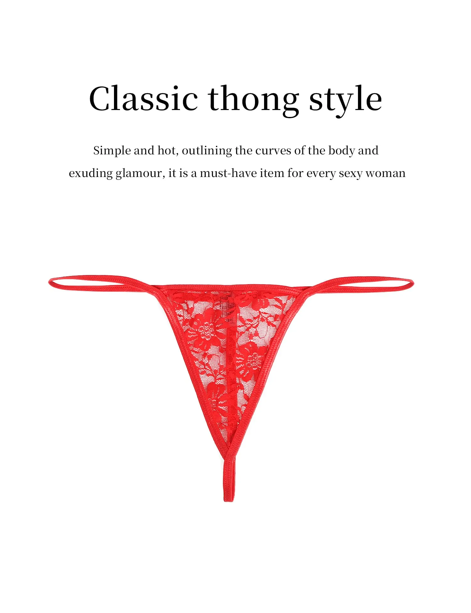 sunshinelady Perizoma in Pizzo Donna Taglie Forti, Thong Panties, S - immagine 5