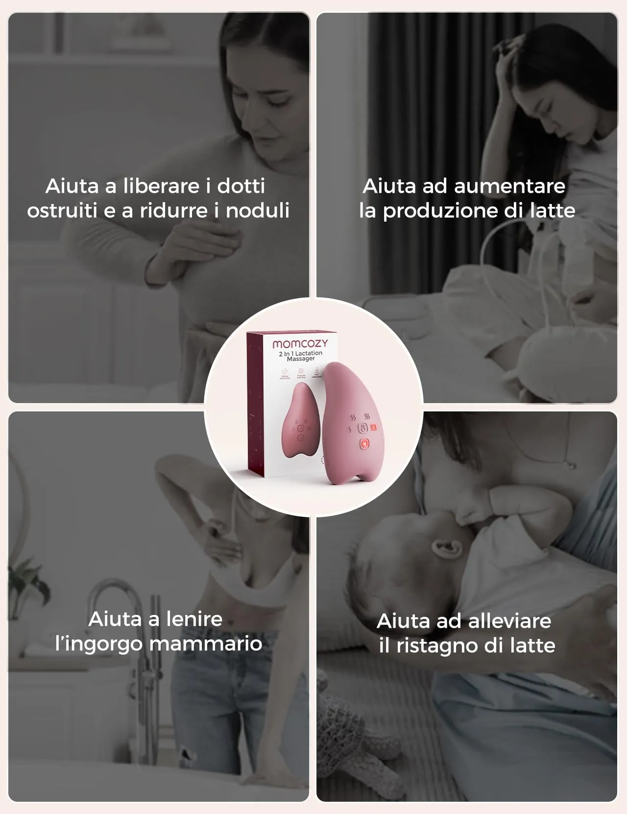 Momcozy Massaggiatore Allattamento A1 Pro con Riscaldamento e Vibrazione - immagine 2