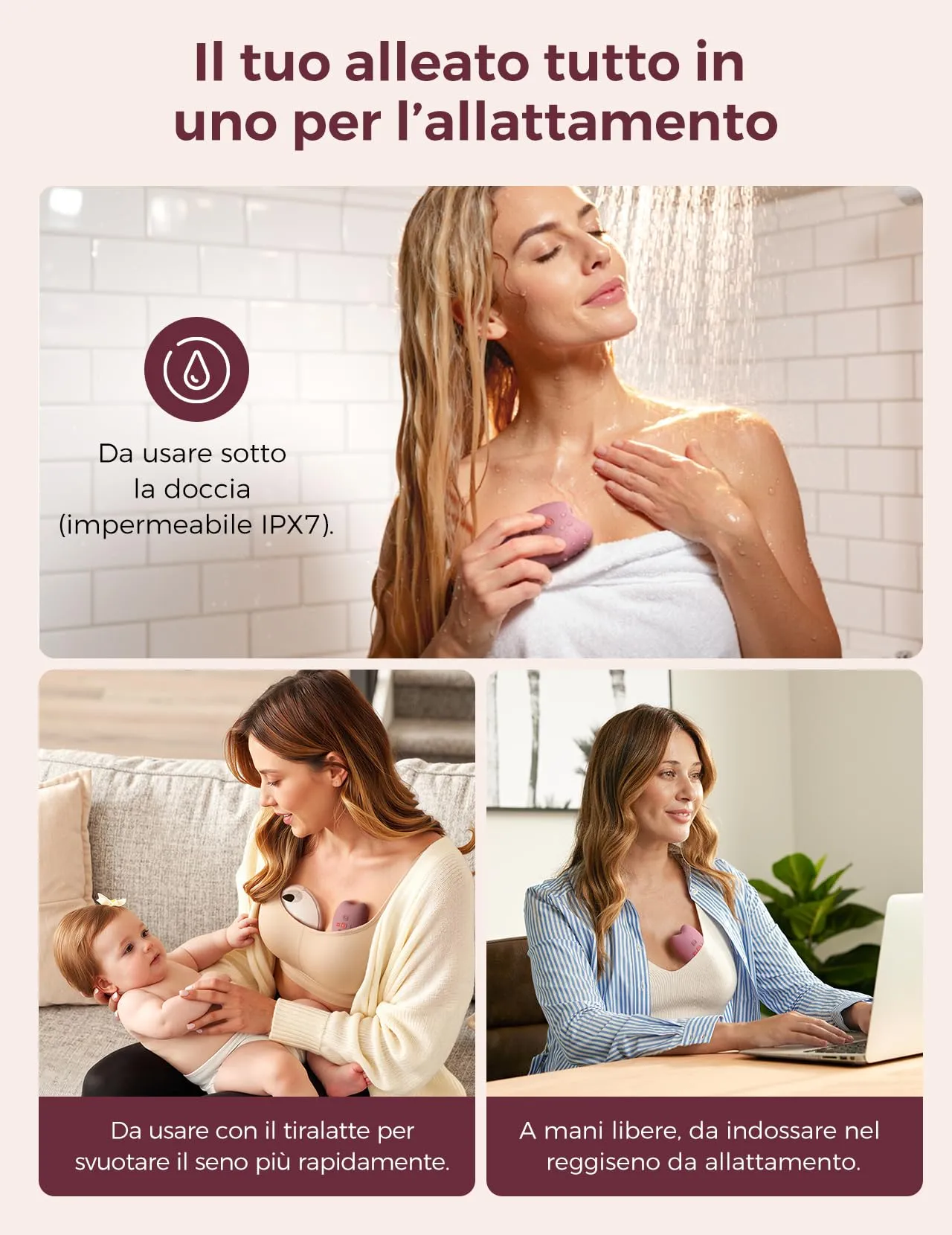 Momcozy Massaggiatore Allattamento A1 Pro con Riscaldamento e Vibrazione - immagine 7