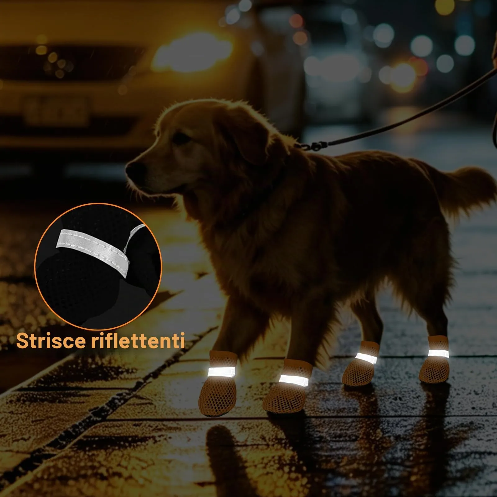 XIABYAYU Scarpe Estive Antiscivolo per Cani, Traspiranti, Arancione, S - immagine 7