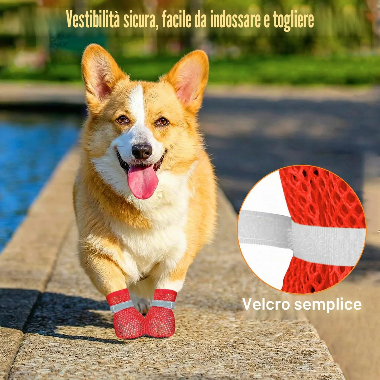XIABYAYU Scarpe Estive Antiscivolo per Cani, Traspiranti, Rosso XL (4 Pezzi) - immagine 3