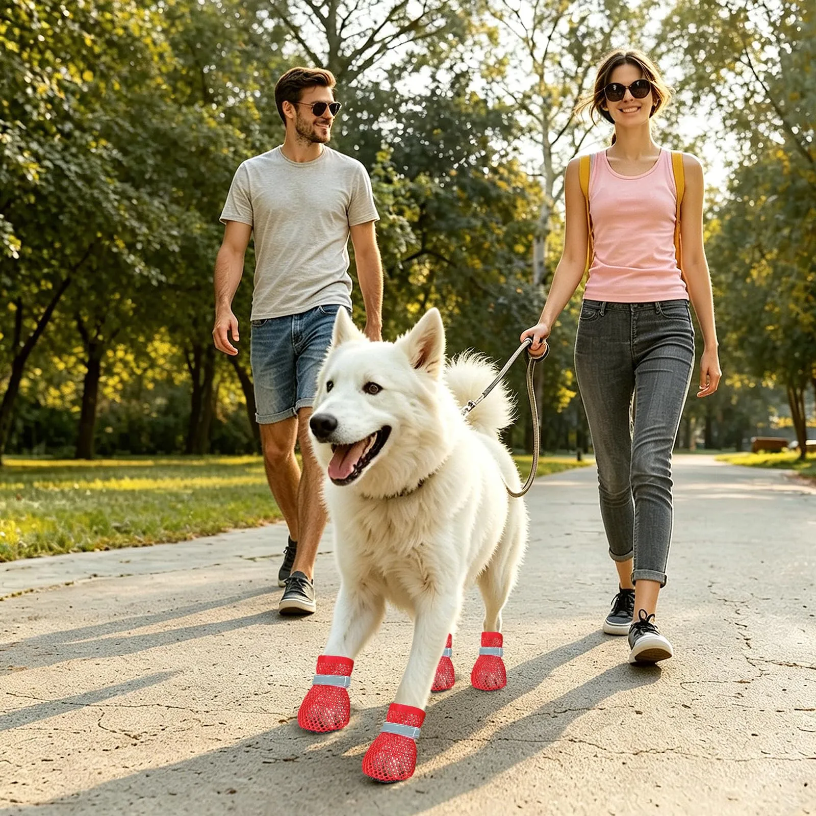 XIABYAYU Scarpe Estive Antiscivolo per Cani, Traspiranti, Rosso XL (4 Pezzi) - immagine 4