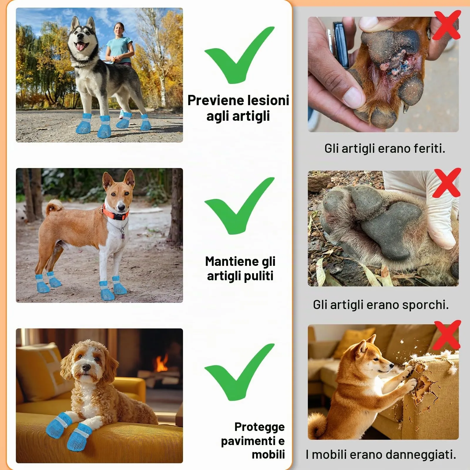 XIABYAYU Scarpe Estive Antiscivolo per Cani, Traspiranti, Blu L - immagine 5