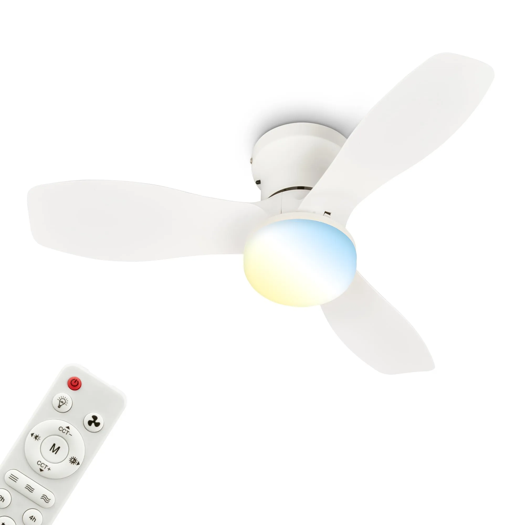 Briloner Ventilatore da soffitto con luce LED, Motore DC, 60 cm, Bianco - immagine 1