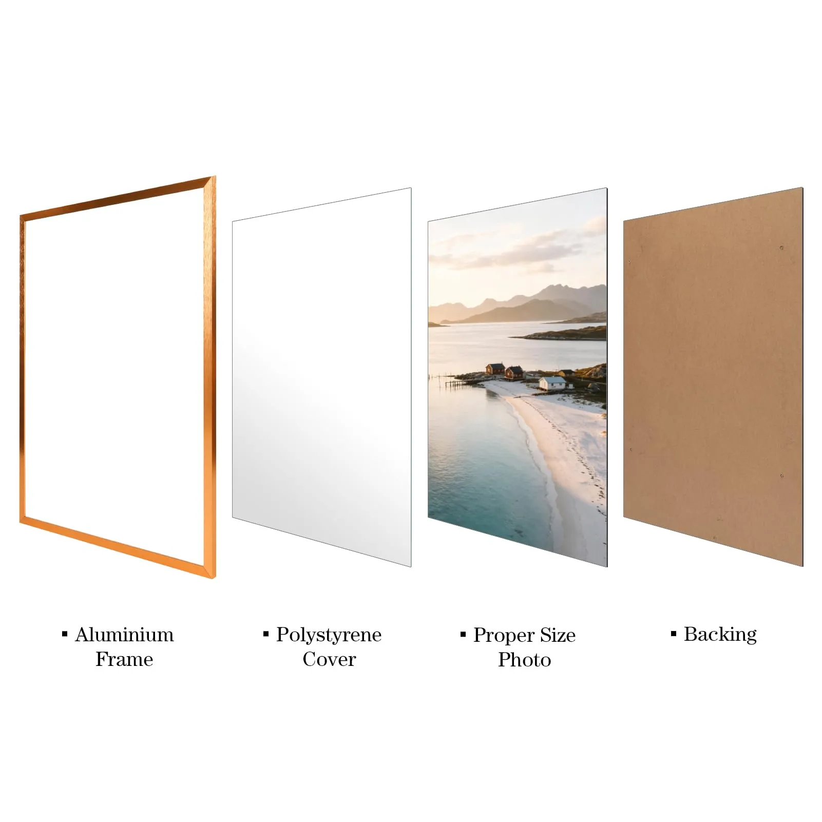 Giftgarden Cornice in Alluminio Spazzolato Rame 50x70 cm, Set da 1 - immagine 4
