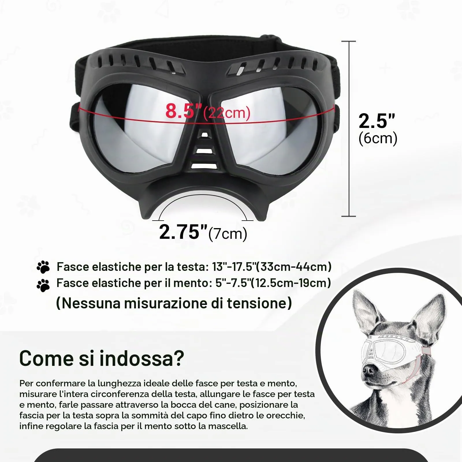 NAMSAN Occhiali da Sole per Cani, Regolabili e Anti-UV, per Taglie Piccola e Media - immagine 5