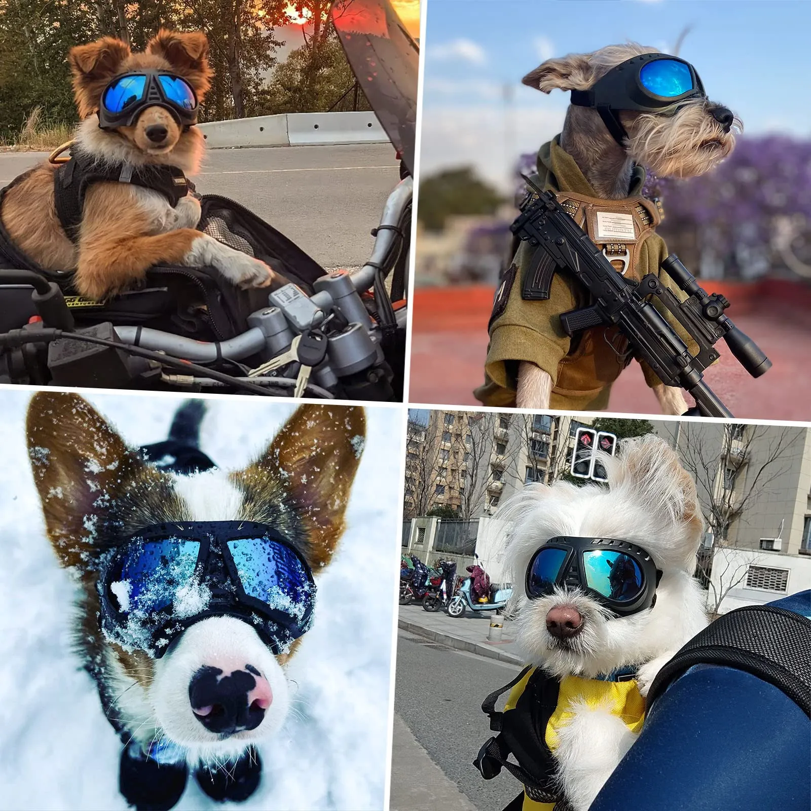 NAMSAN Occhiali da Sole Regolabili Anti-UV per Cani di Piccola e Media Taglia - immagine 2