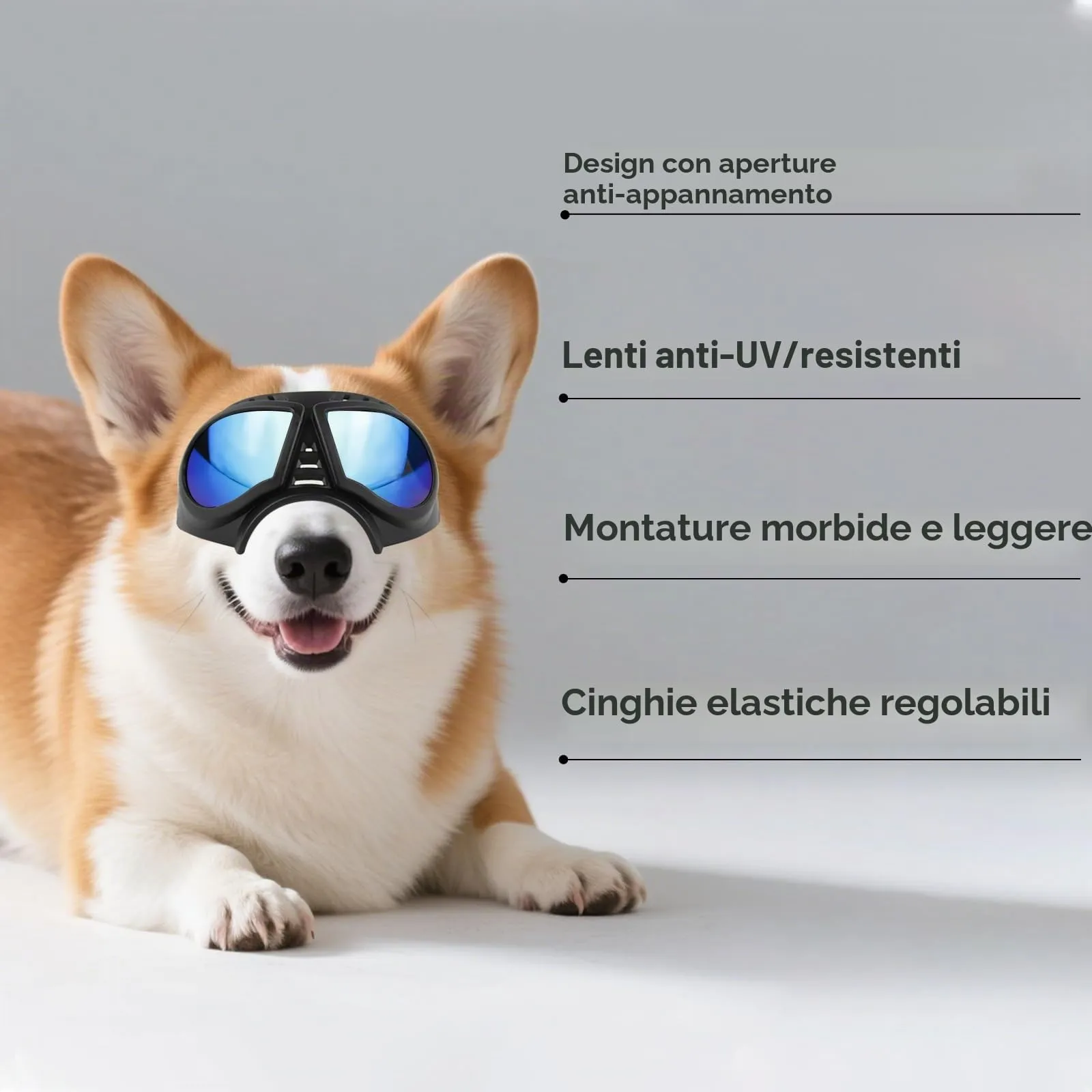 NAMSAN Occhiali da Sole Regolabili Anti-UV per Cani di Piccola e Media Taglia - immagine 3