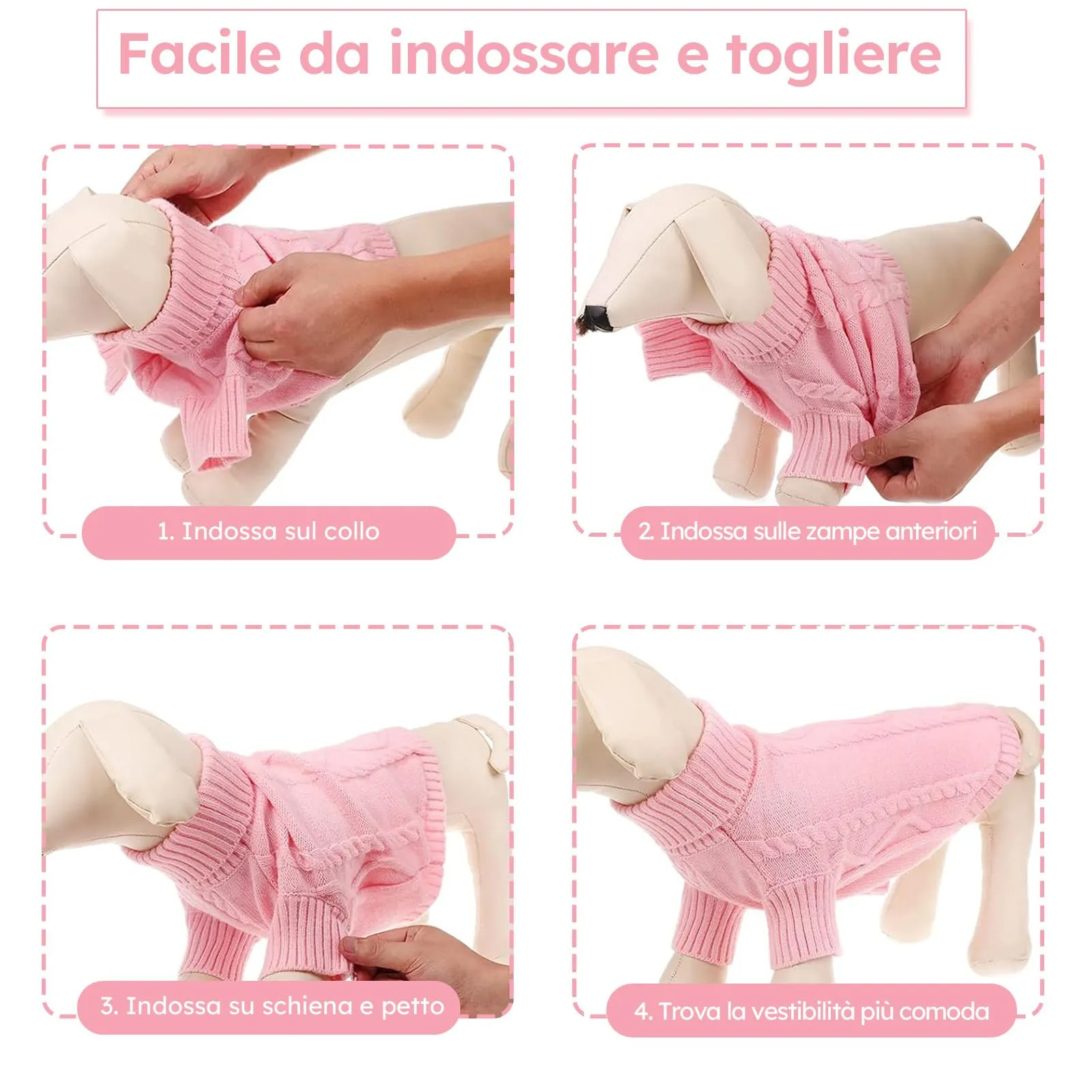 Queenmore Maglione a Trecce per Cani di Piccola e Media Taglia - immagine 5