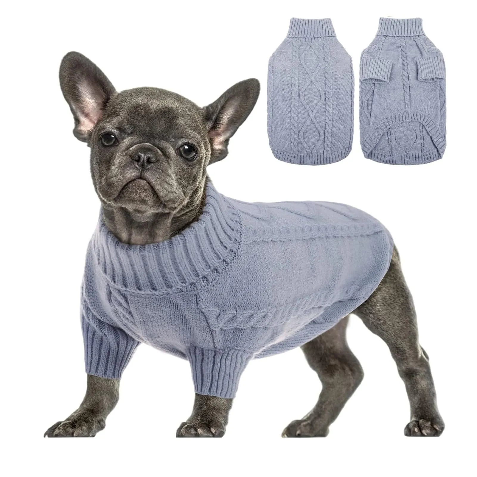 Queenmore Maglione Caldo per Cani e Gatti, Grigio, Taglia L - immagine 1