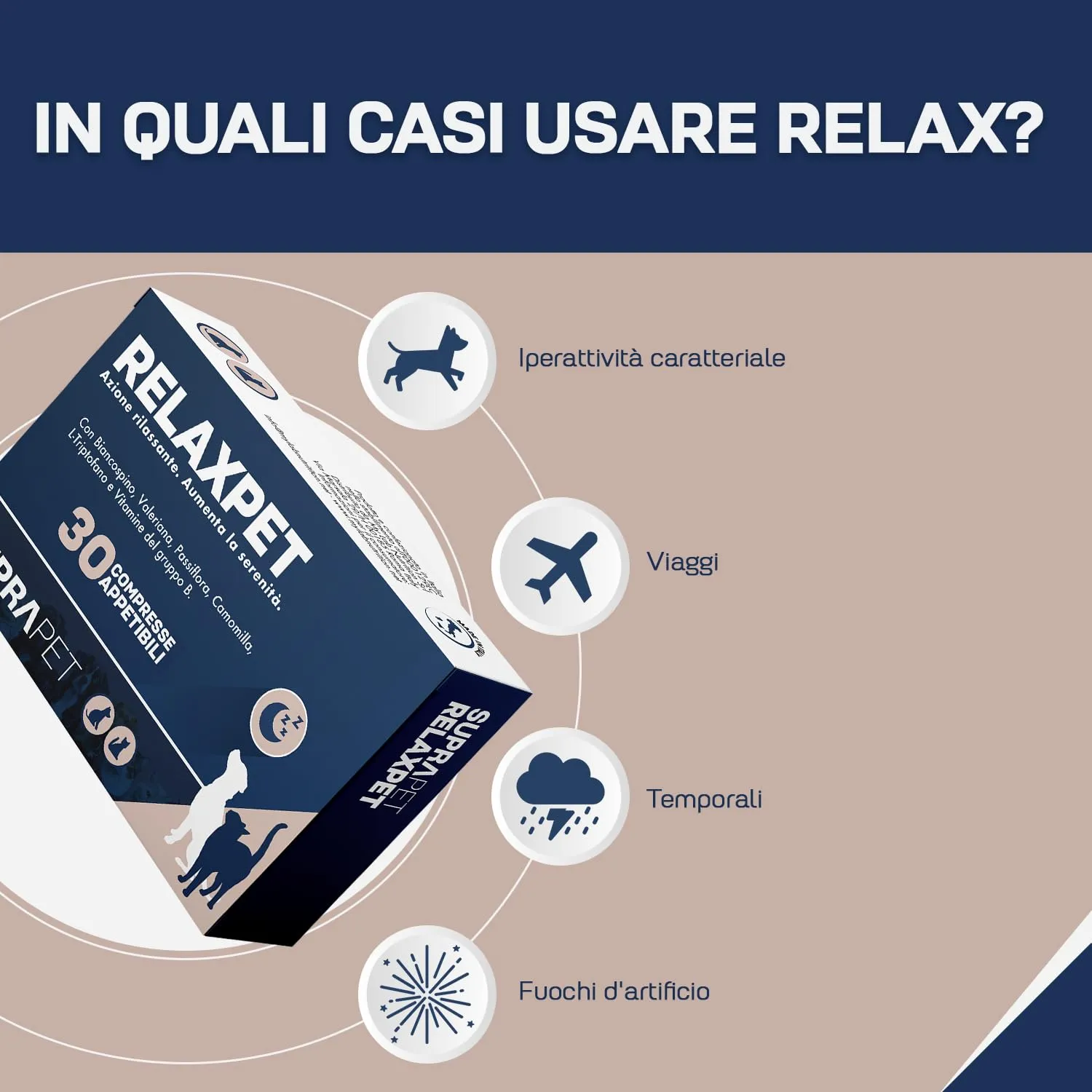 Suprapet Relax Calmante per Cani e Gatti, 30 compresse (Confezione da 2) - immagine 4