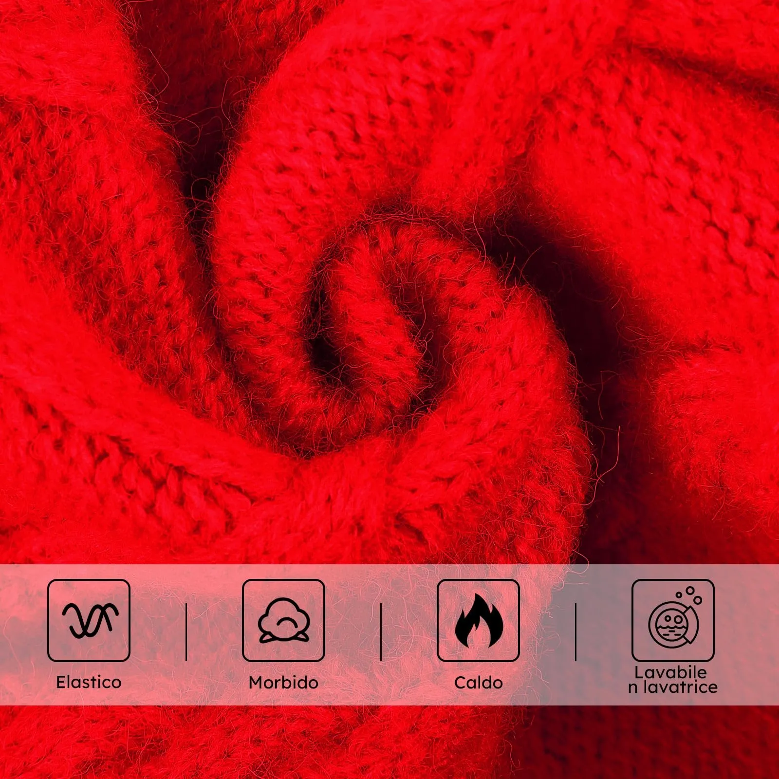 Queenmore Maglione a Trecce per Cani di Piccola Taglia, Rosso, S - immagine 2