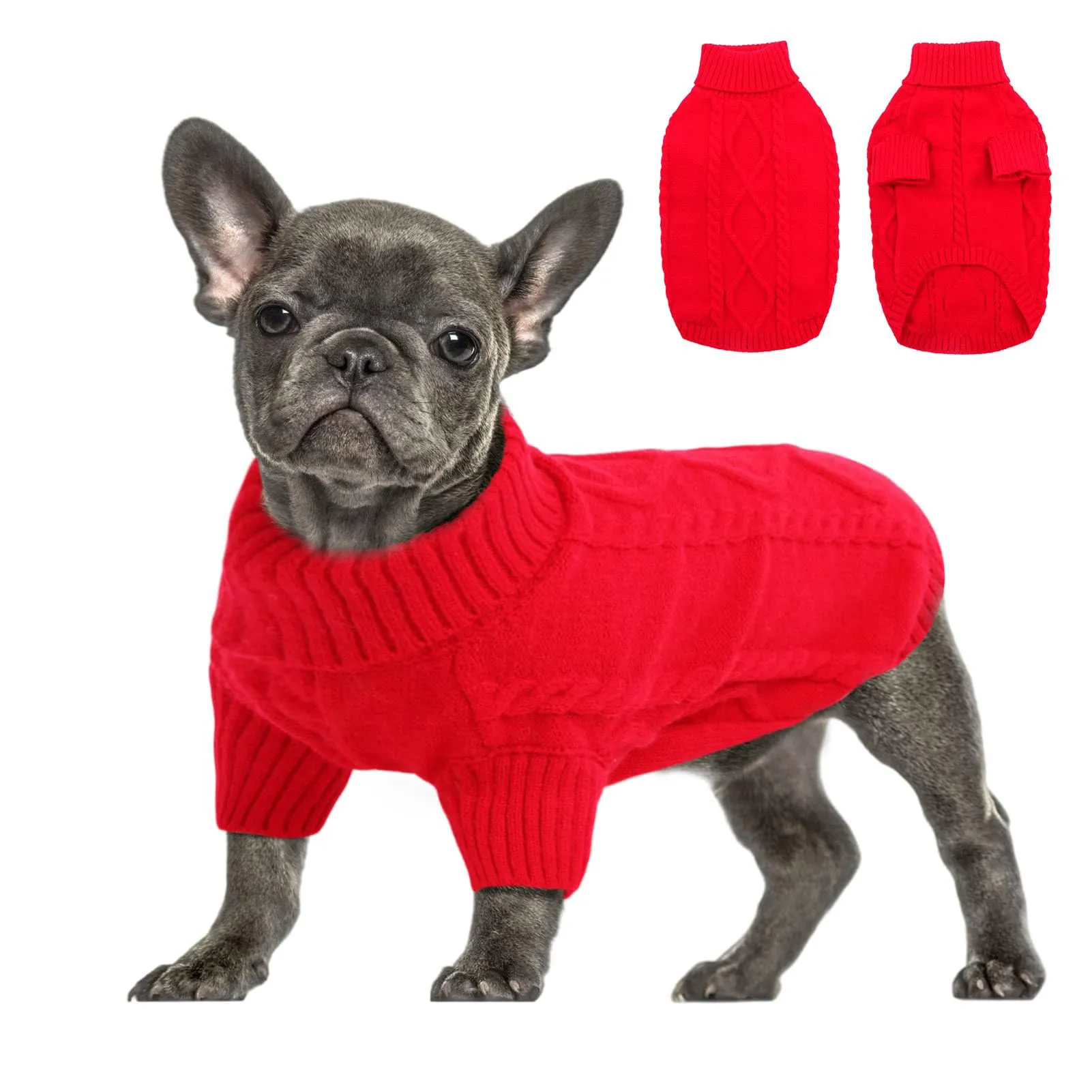 Queenmore Maglione Natale per Cani, Taglia M, Rosso - immagine 1