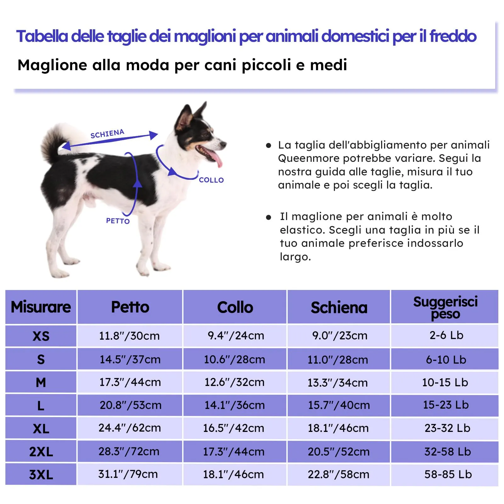 Queenmore Maglione per Cani Taglia M, Blu - immagine 4