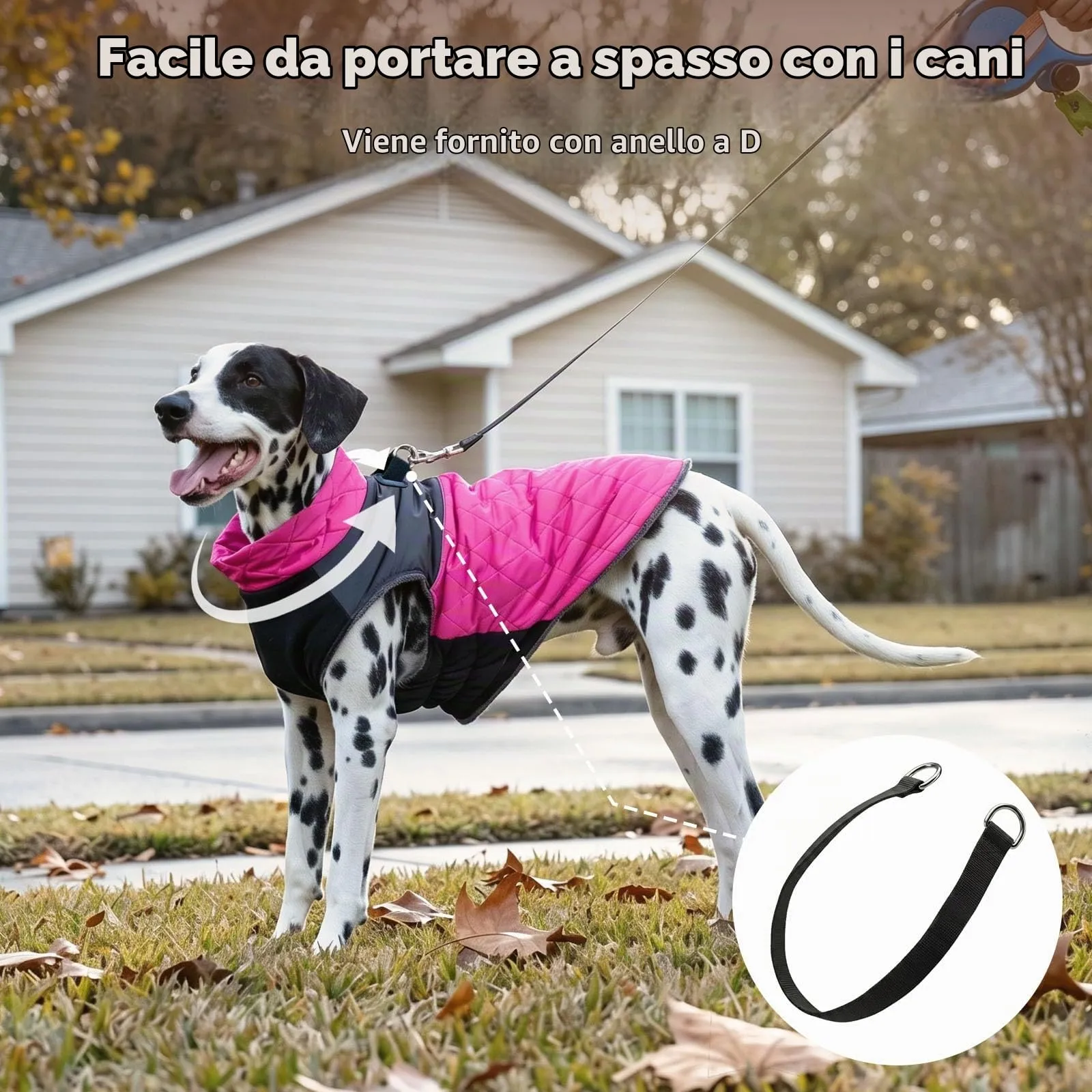 JoyDaog Cappottino Impermeabile in Pile per Cani di Piccola Taglia, Rosa, M - immagine 7