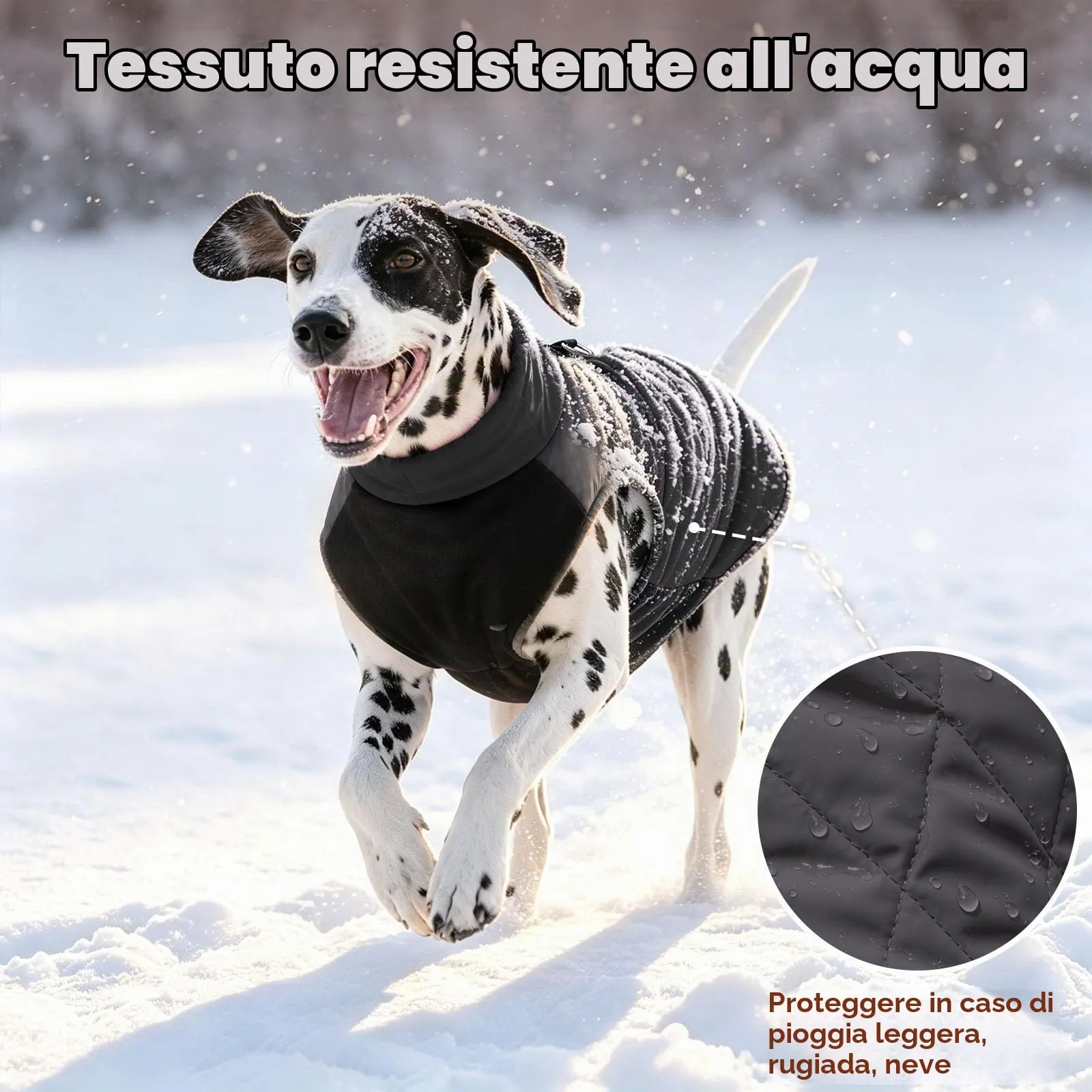 JoyDaog Cappottino Impermeabile in Pile per Cani di Piccola Taglia, Nero, S - immagine 4