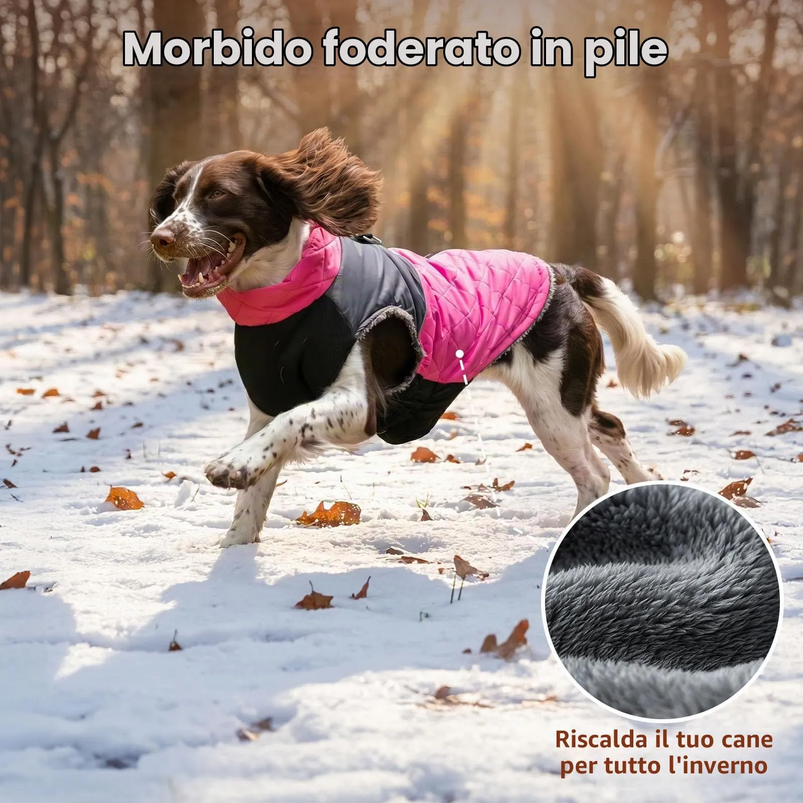 JoyDaog Cappottino Impermeabile in Pile per Cani di Piccola Taglia, Rosa, S - immagine 3