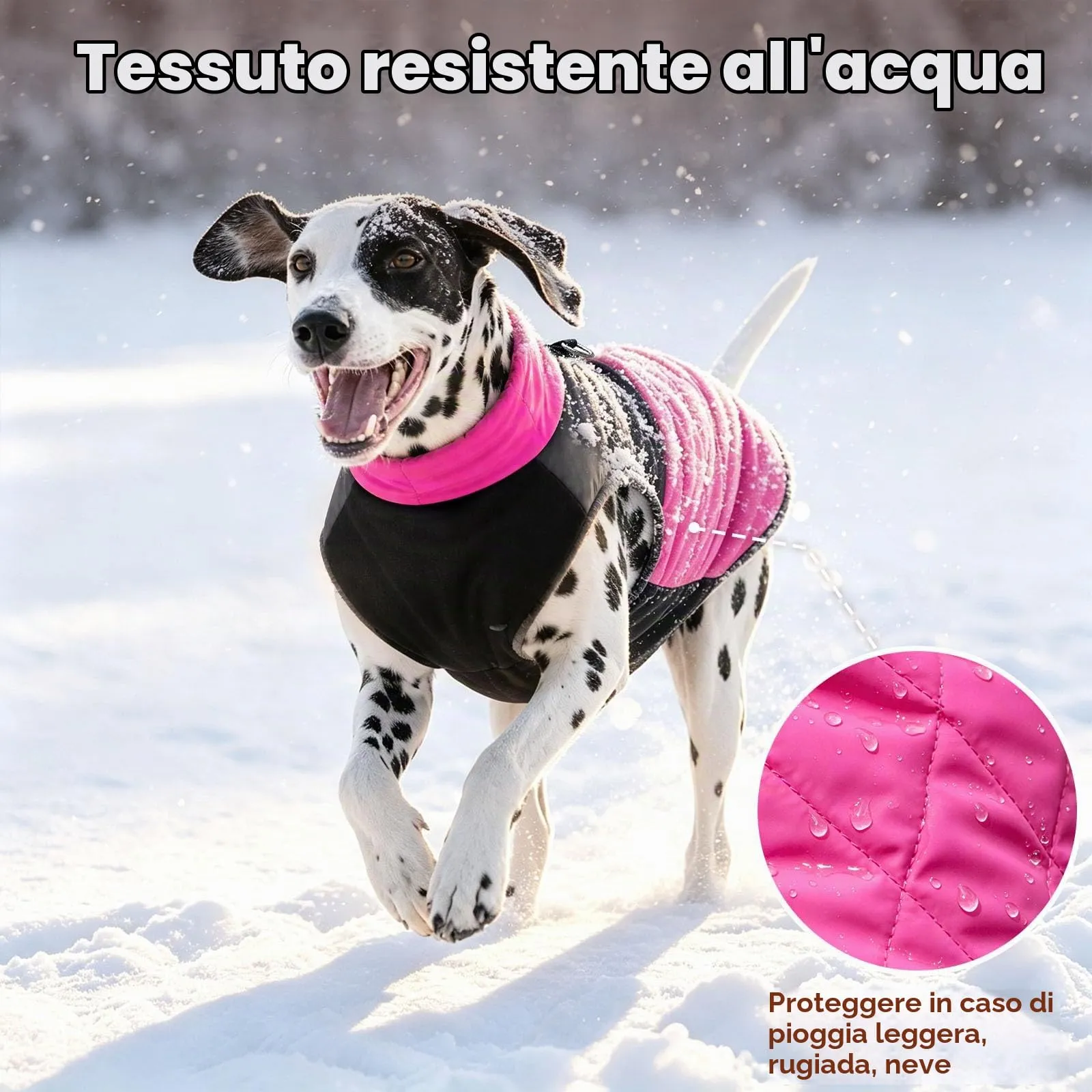 JoyDaog Cappottino Impermeabile in Pile per Cani di Piccola Taglia, Rosa, S - immagine 4