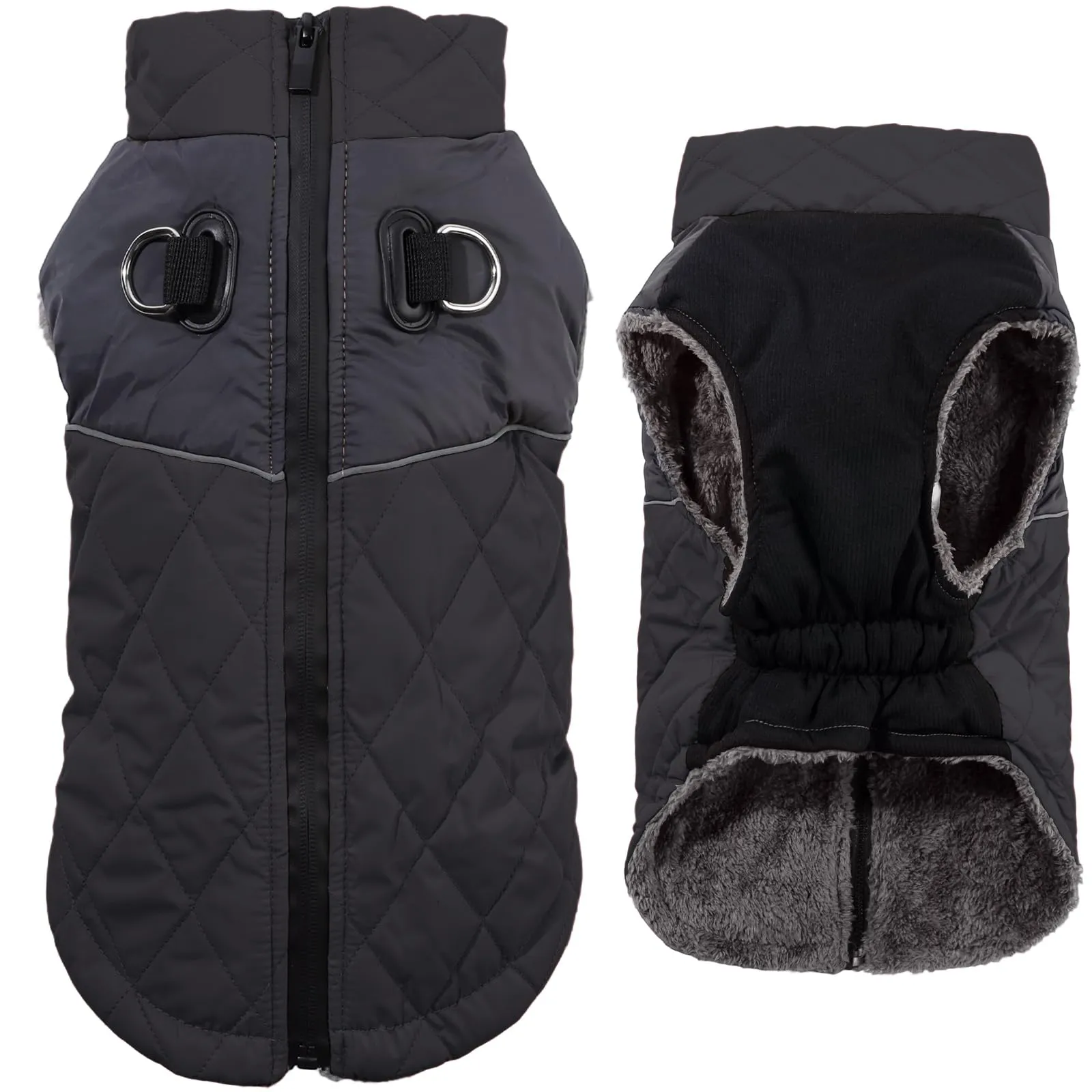 JoyDaog Cappottino Impermeabile in Pile per Cani di Piccola Taglia, Nero, XS - immagine 1