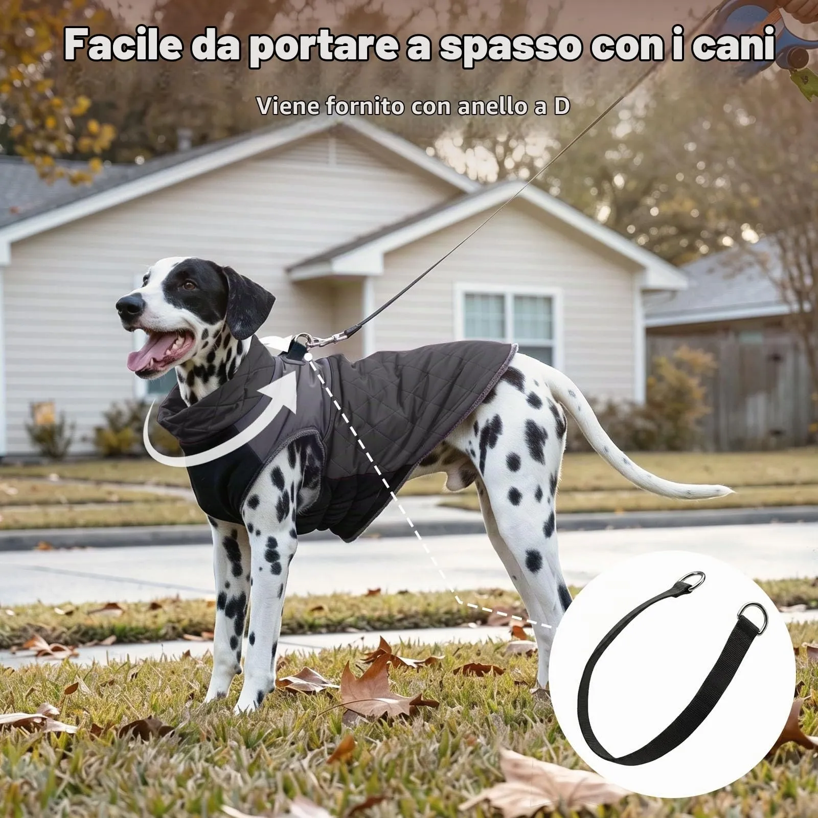 JoyDaog Cappottino Impermeabile in Pile per Cani di Taglia Media, Nero, L - immagine 7