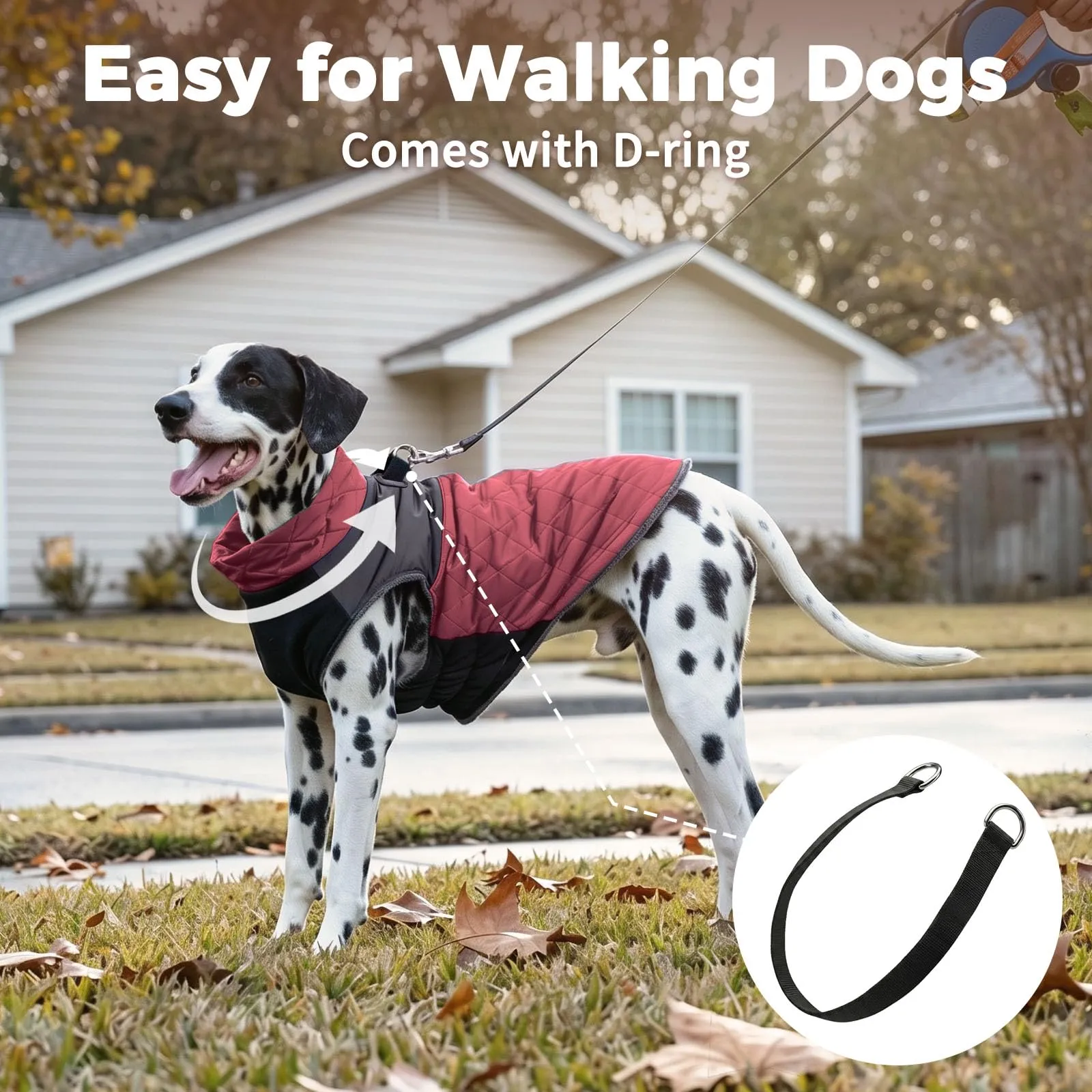 JoyDaog Cappottino Impermeabile in Pile per Cani di Taglia Grande, Rosso, XXXL - immagine 7
