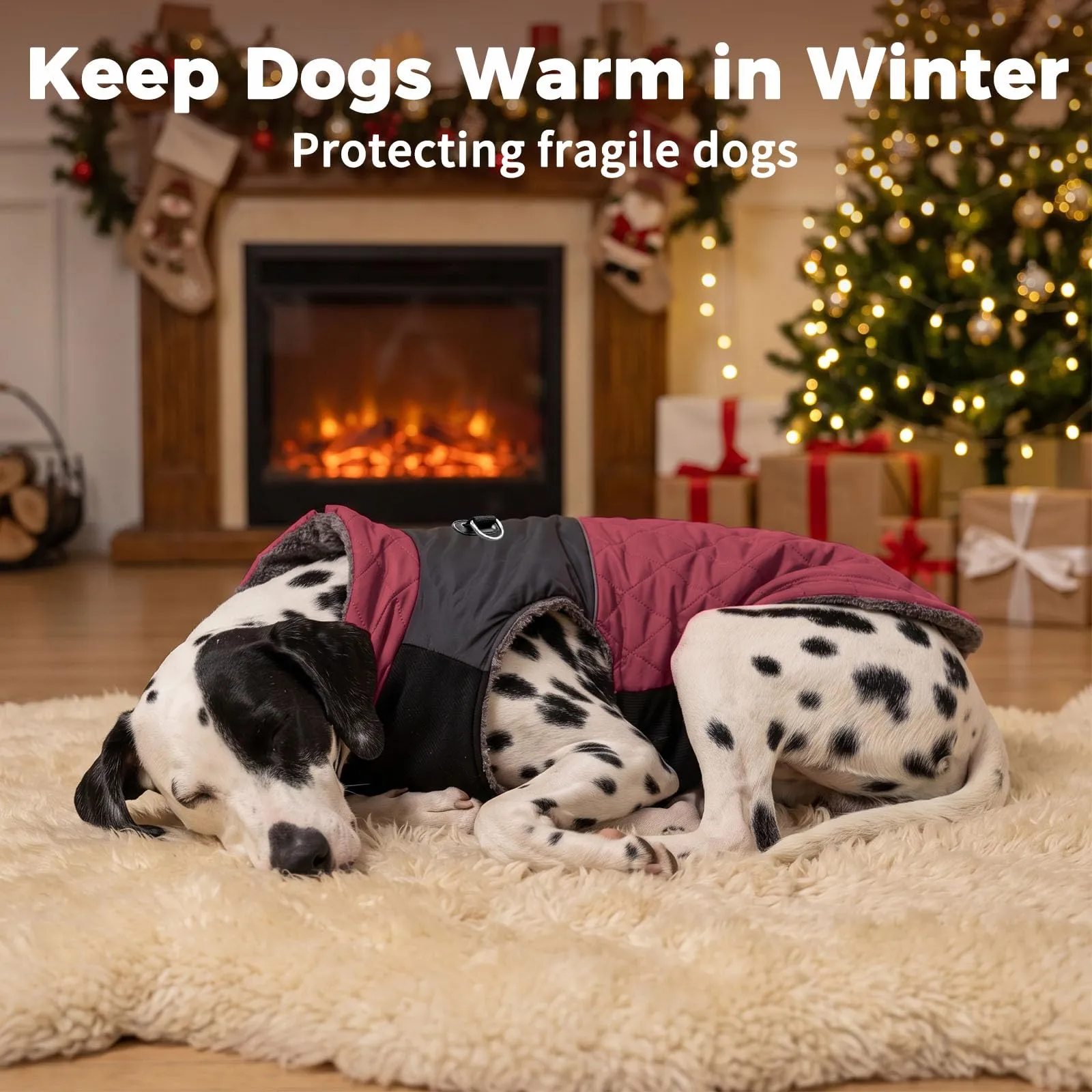 JoyDaog Cappottino Impermeabile in Pile per Cani di Taglia Grande, Rosso, XXXL - immagine 9