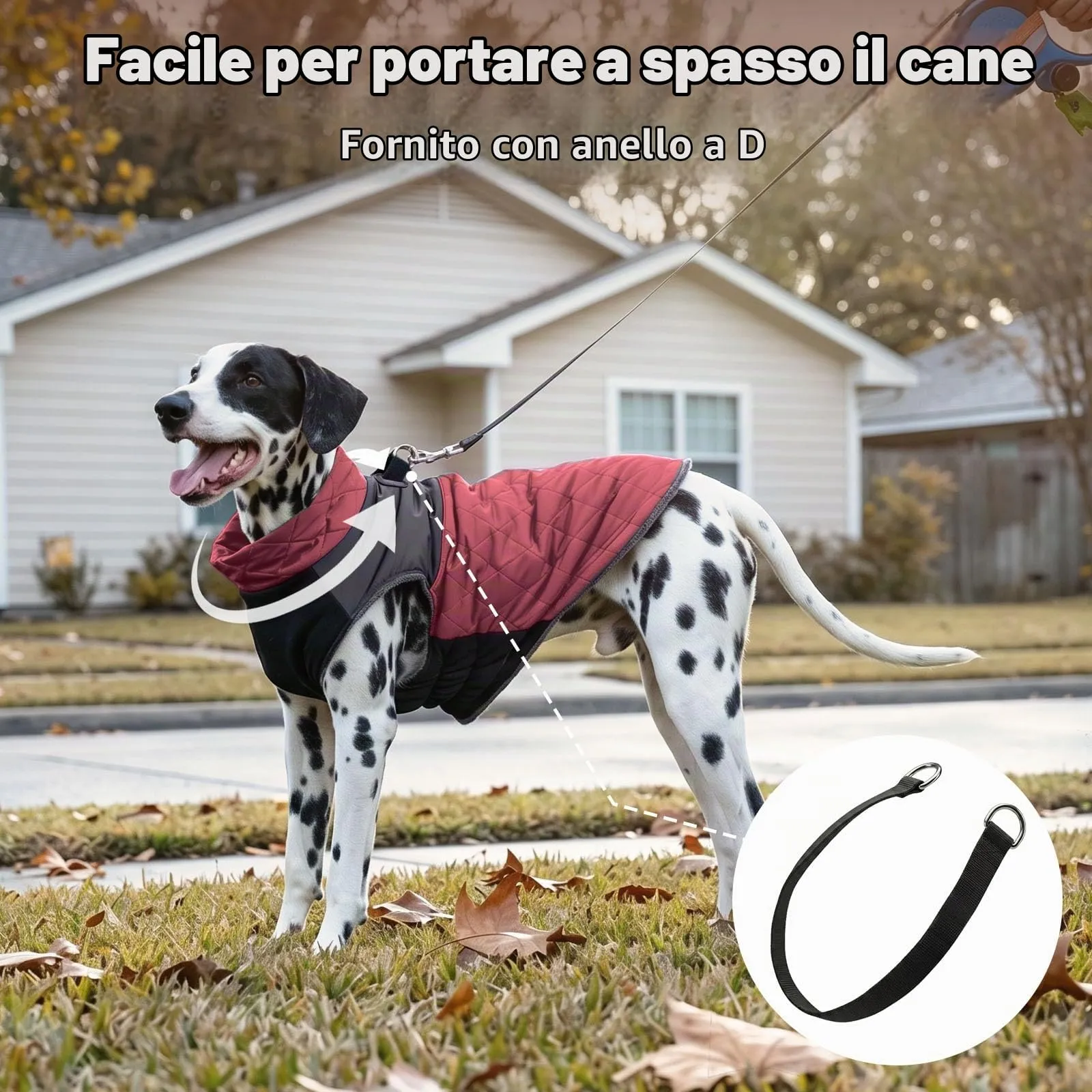 JoyDaog Cappottino Impermeabile in Pile per Cani di Piccola Taglia, Rosso, S - immagine 7